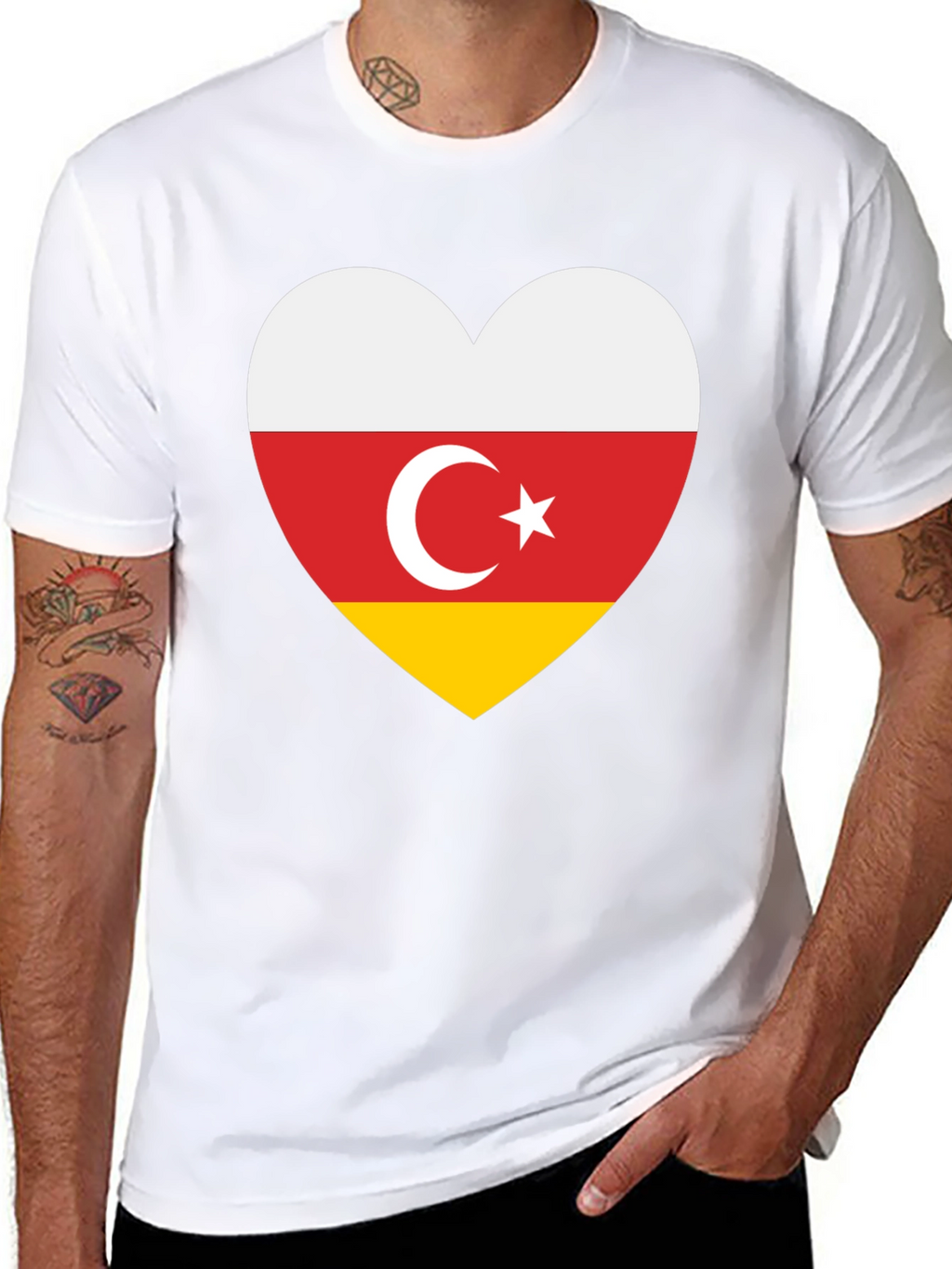 South Ossetia Flag Heart T-Shirt