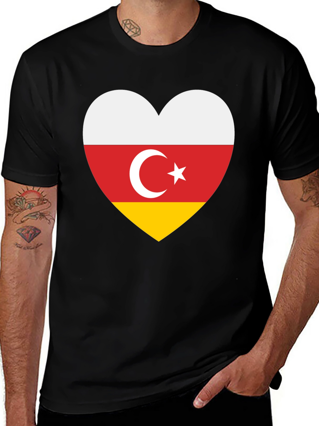 South Ossetia Flag Heart T-Shirt