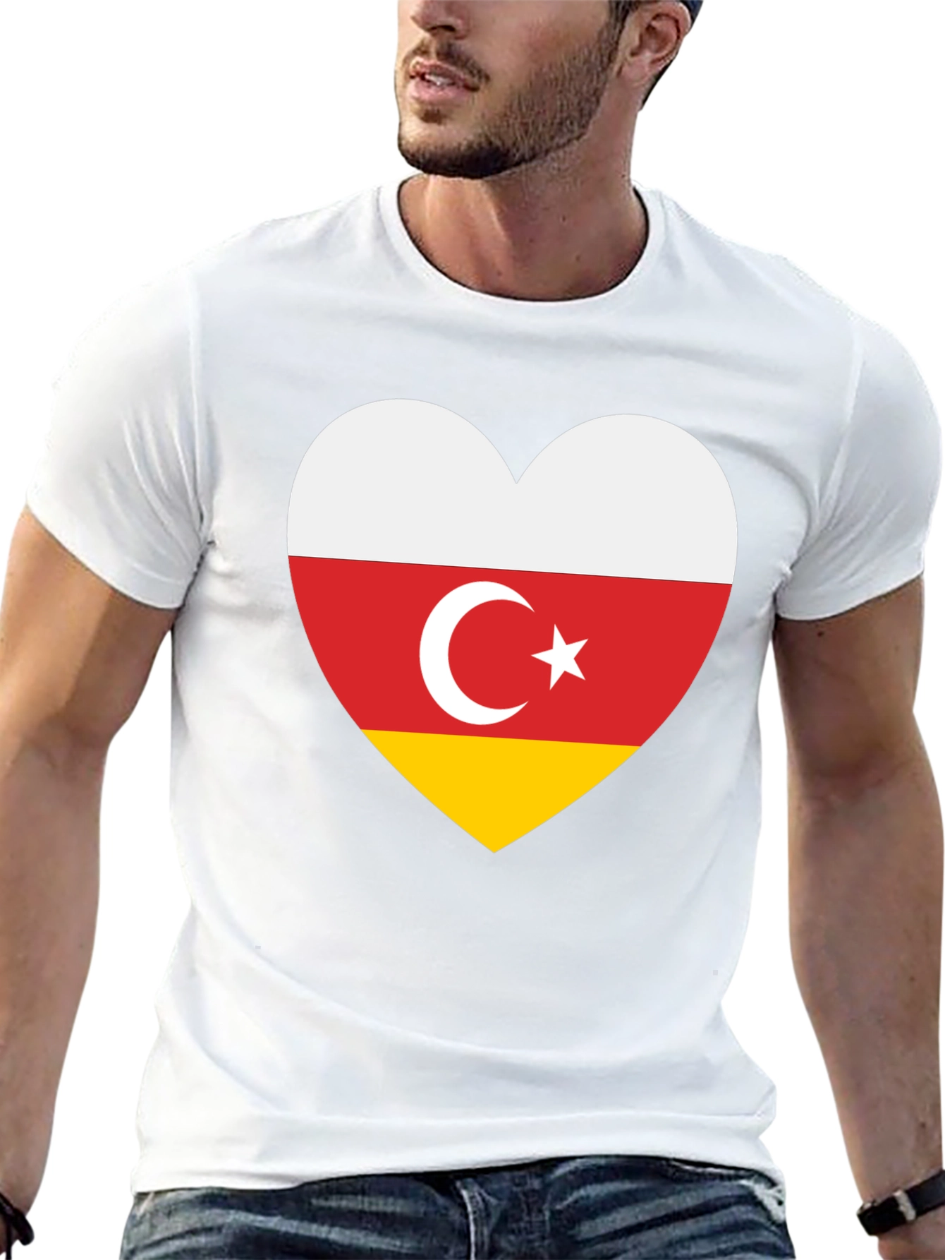 South Ossetia Flag Heart T-Shirt