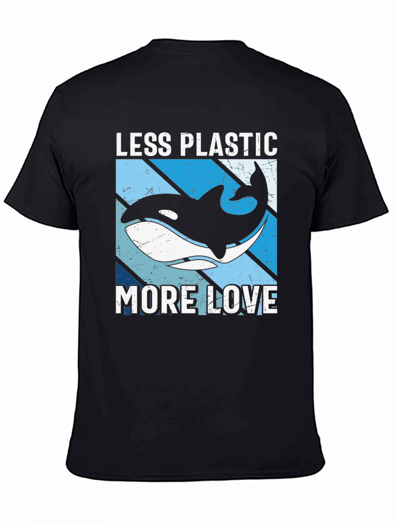 Less Plastic More Love Orca Whale Graphic Tee