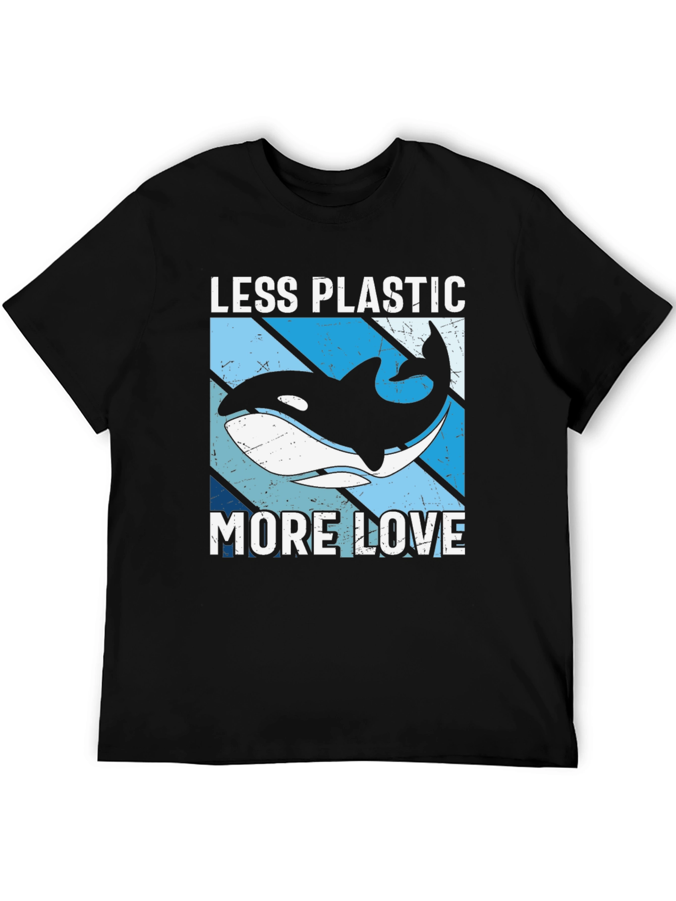Less Plastic More Love Orca Whale Graphic Tee