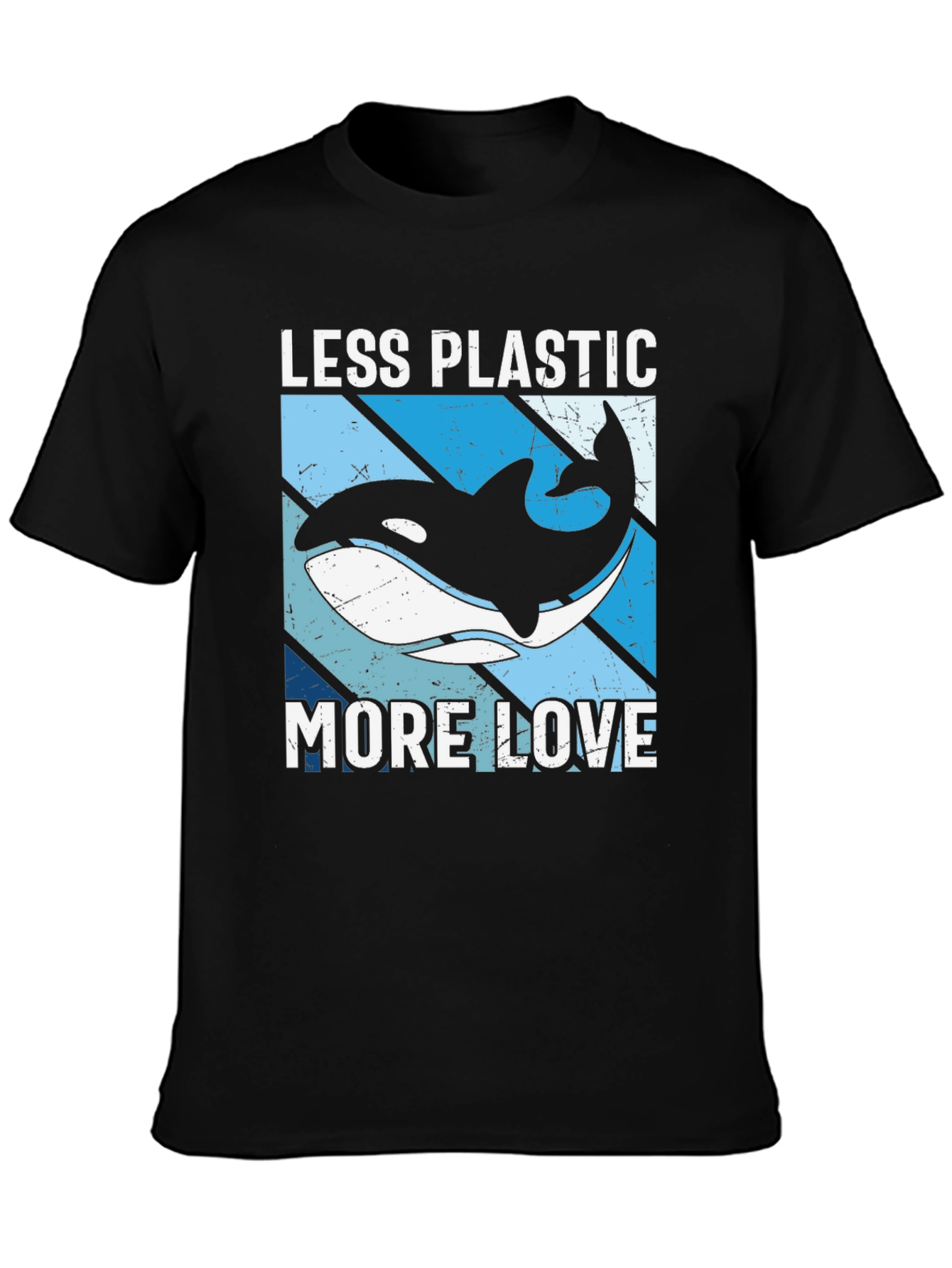 Less Plastic More Love Orca Whale Graphic Tee