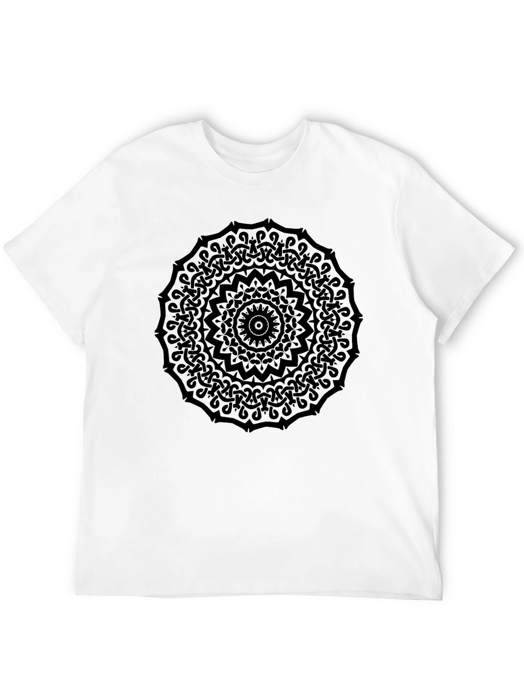 Mens Black Mandala Graphic Tee