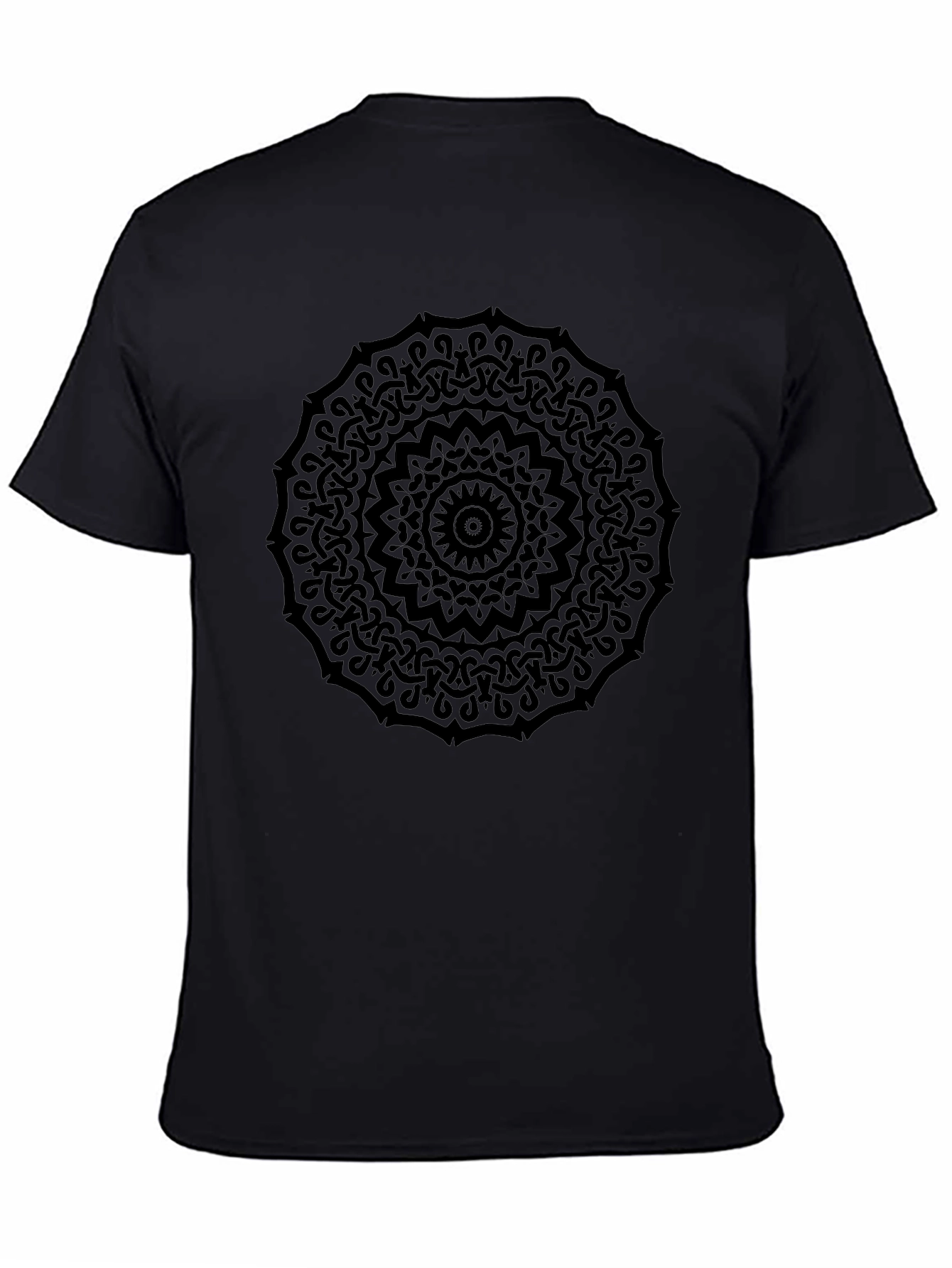 Mens Black Mandala Graphic Tee