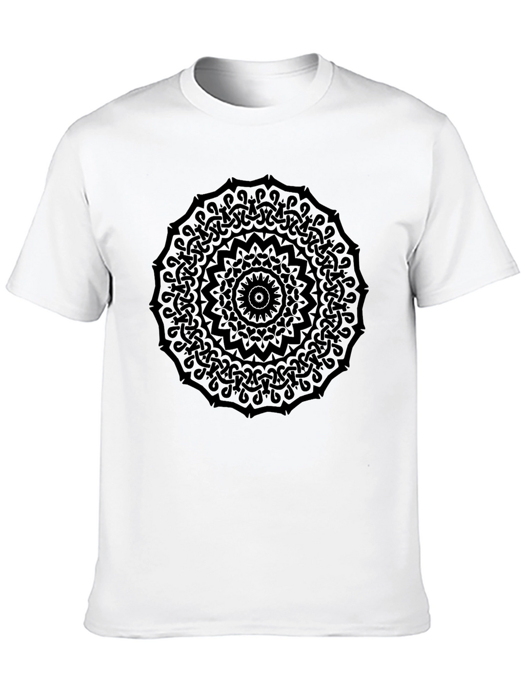Mens Black Mandala Graphic Tee