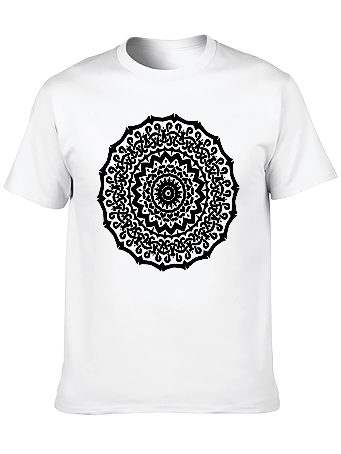 Mens Black Mandala Graphic Tee