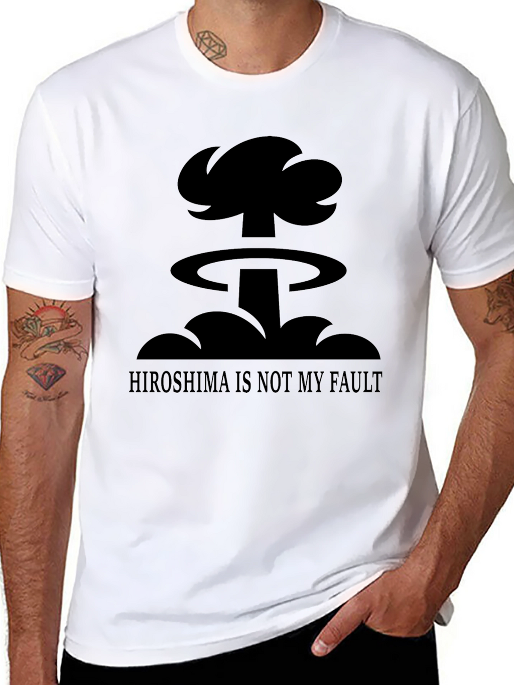 Humorous Hiroshima is Not My Fault Graphic T-Shirt