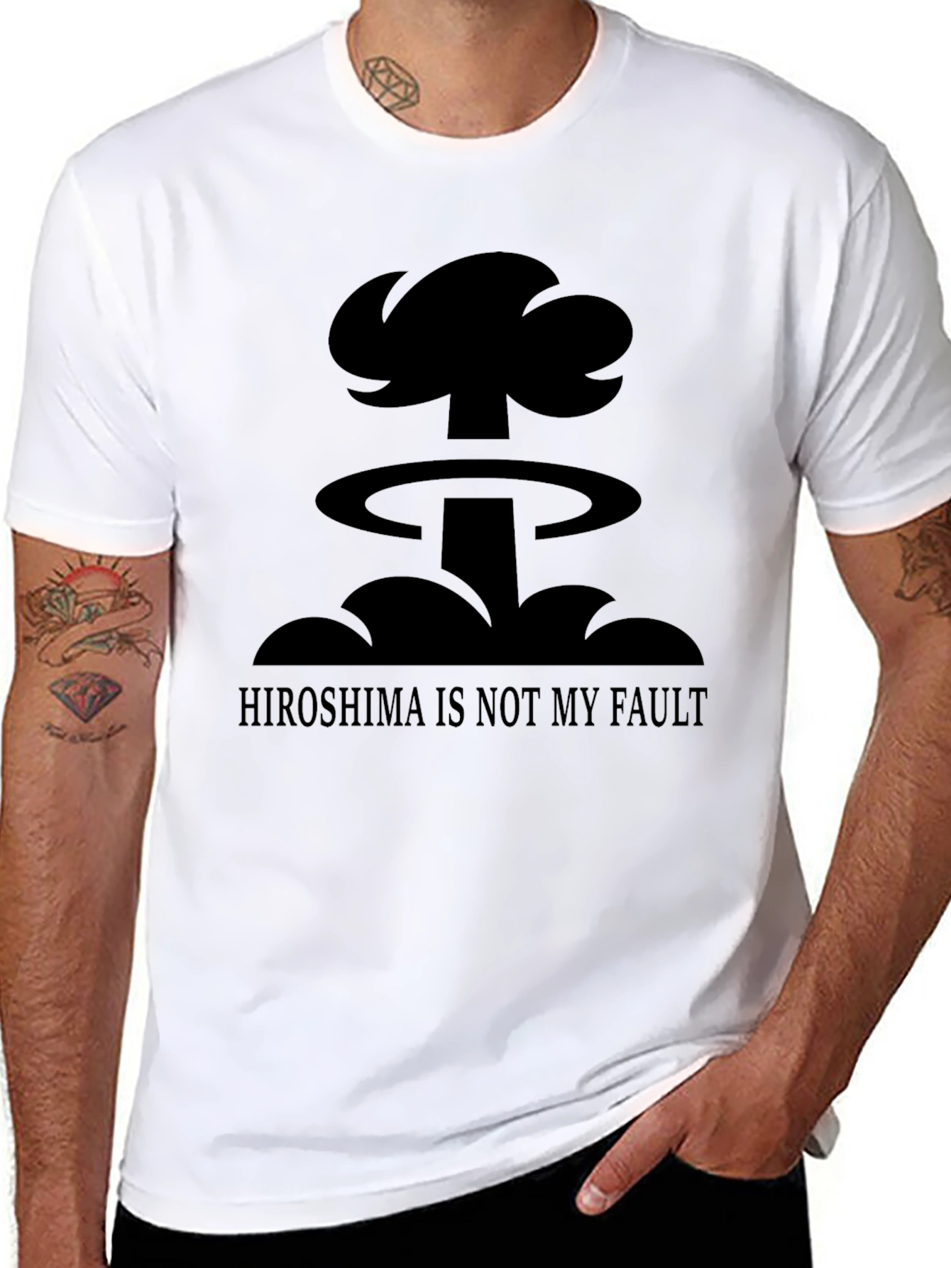 Humorous Hiroshima is Not My Fault Graphic T-Shirt