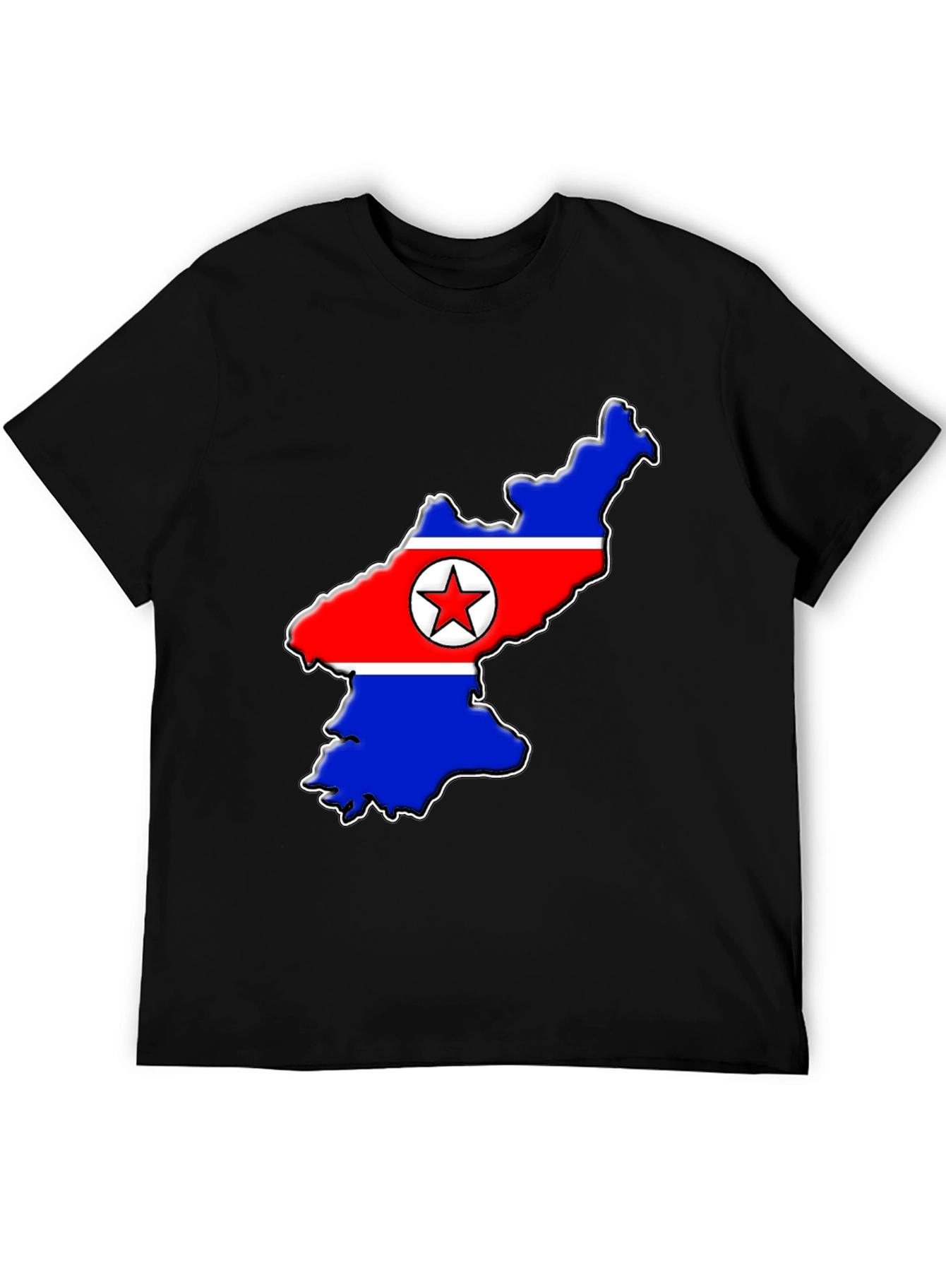 North Korea Flag Map T-Shirt