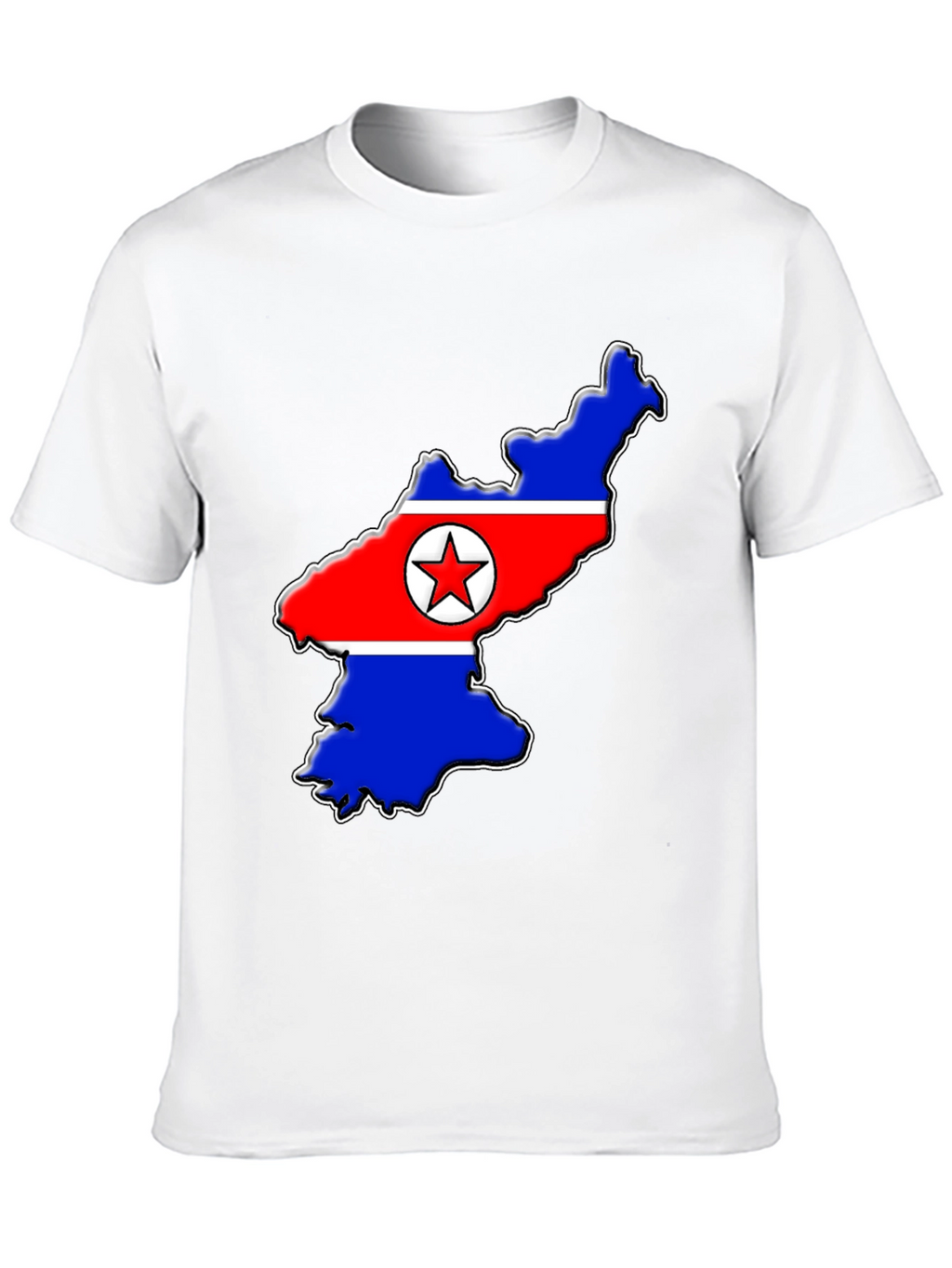 North Korea Flag Map T-Shirt