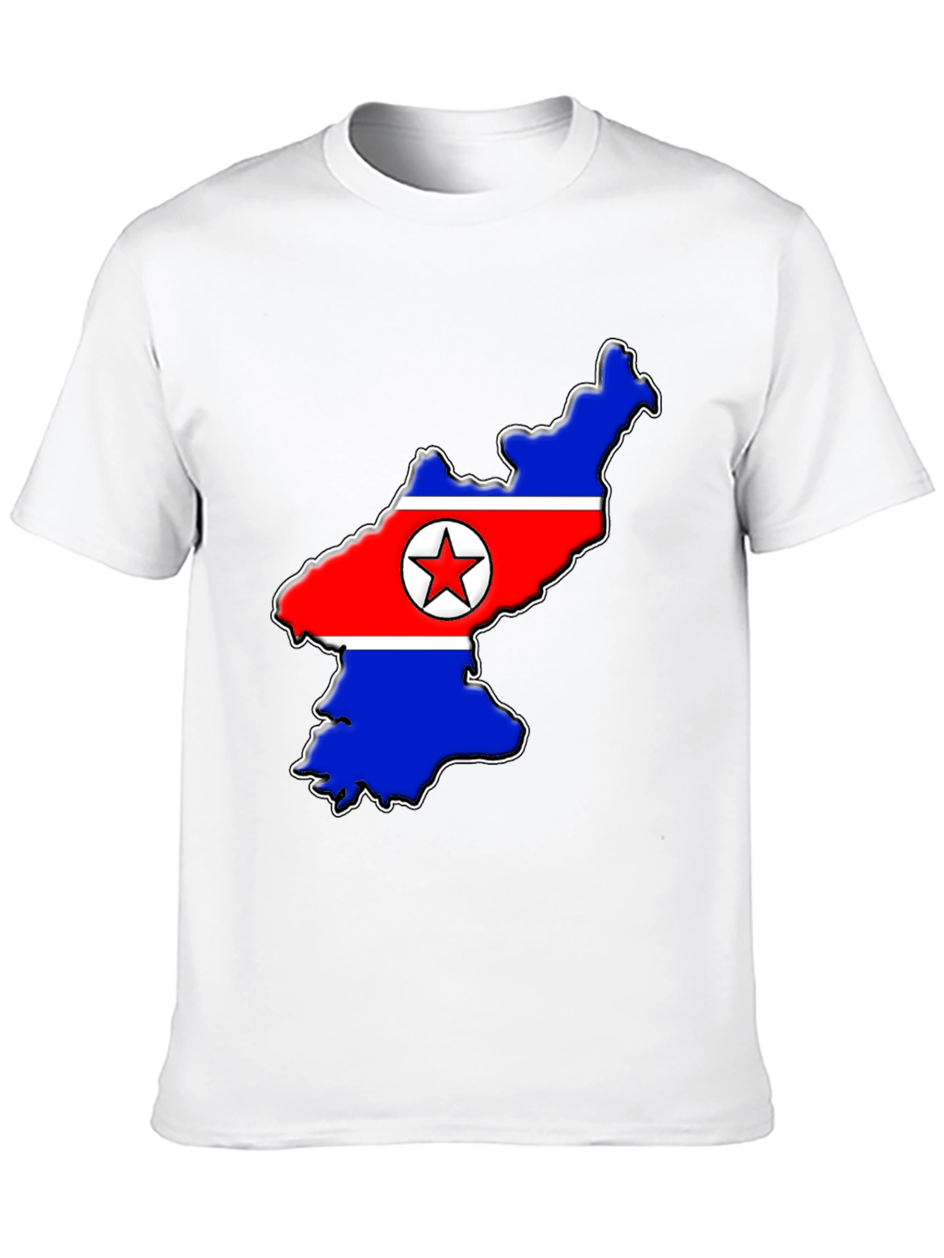 North Korea Flag Map T-Shirt