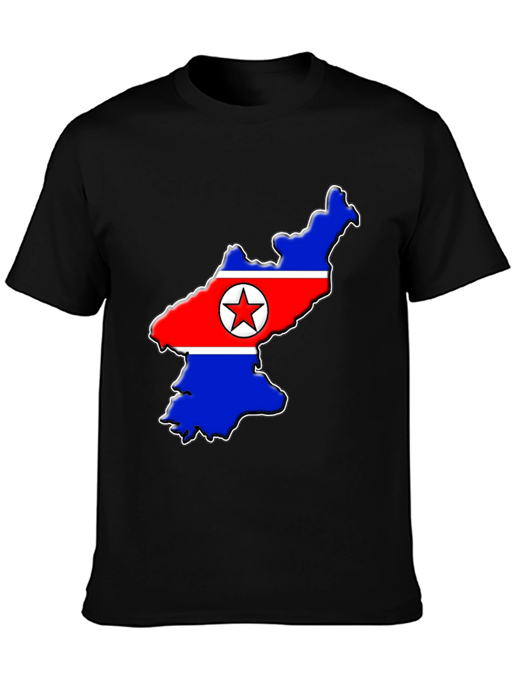 North Korea Flag Map T-Shirt