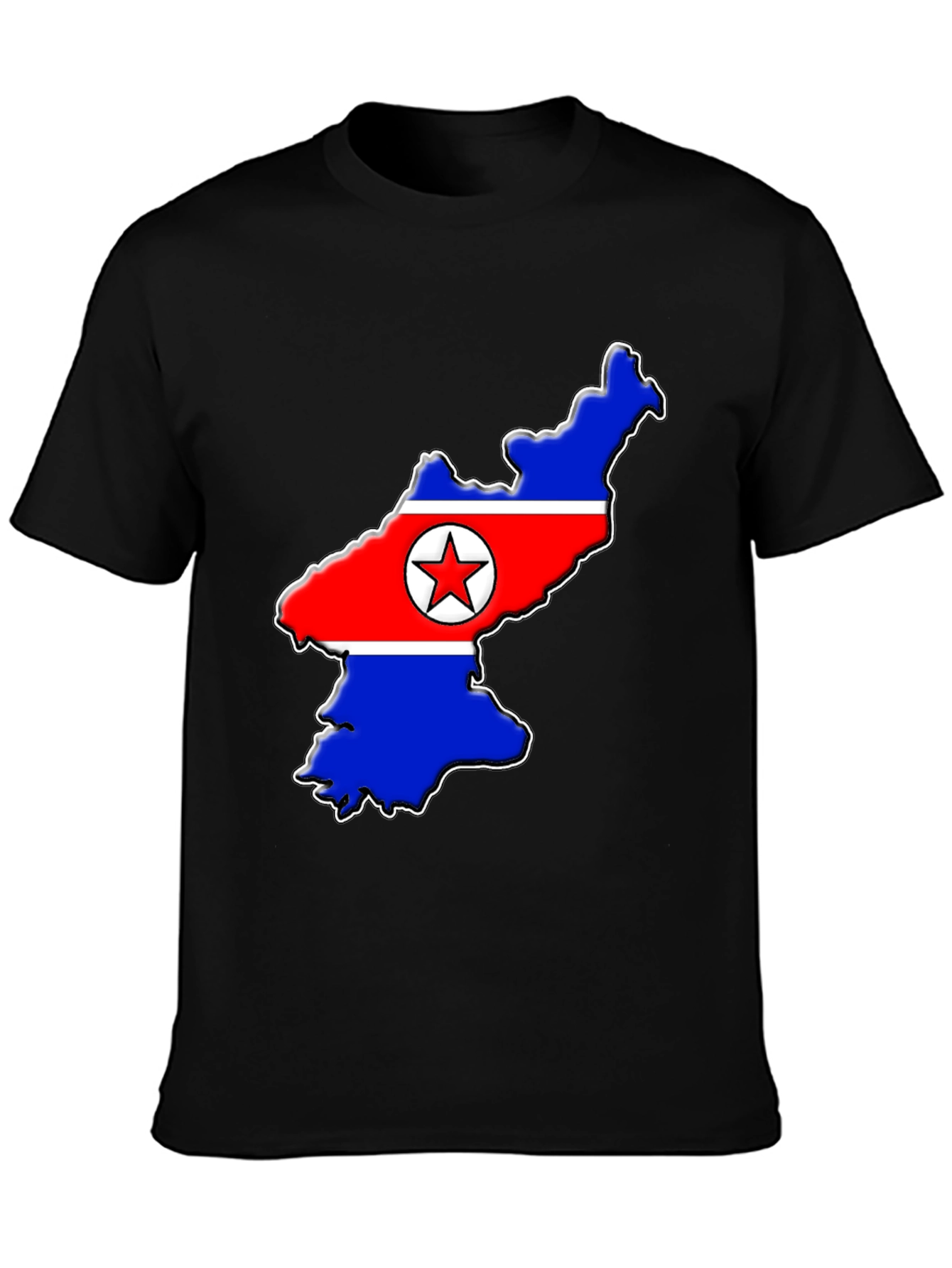 North Korea Flag Map T-Shirt