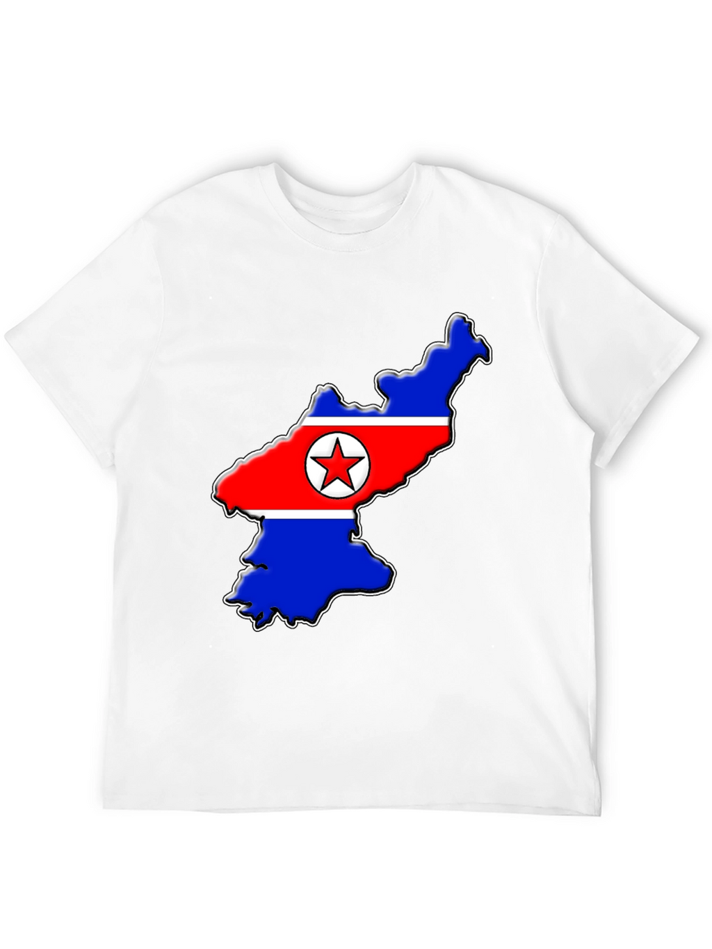 North Korea Flag Map T-Shirt