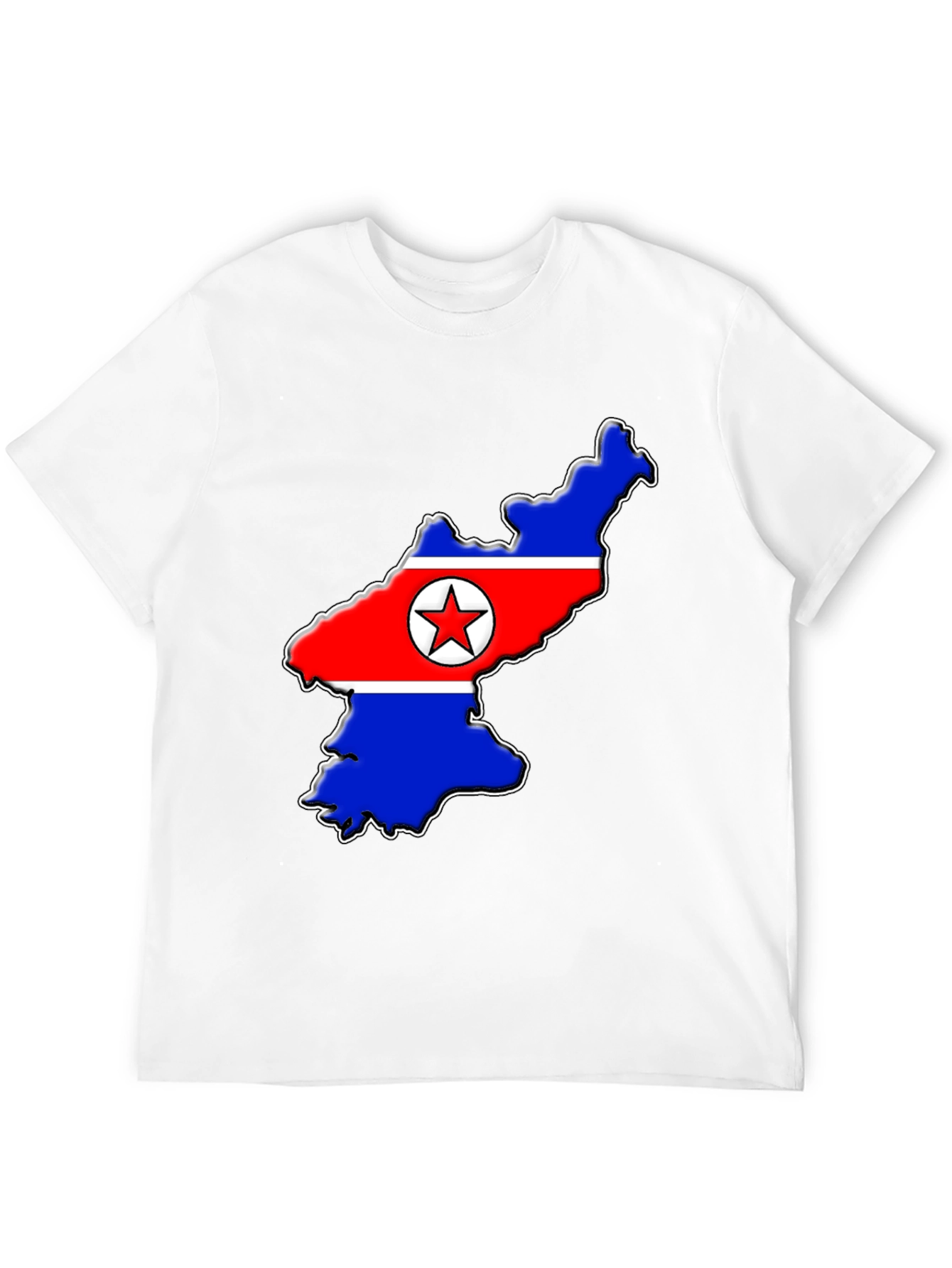North Korea Flag Map T-Shirt