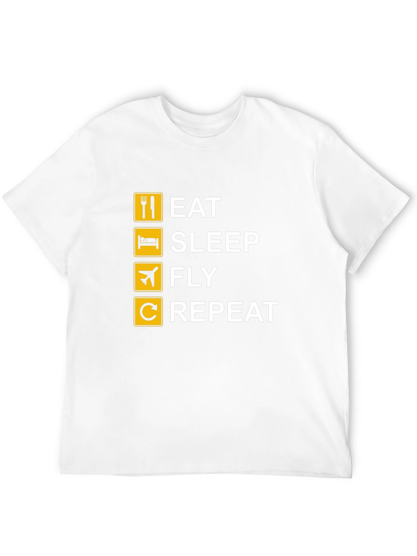 Eat Sleep Fly Repeat T-Shirt - Black