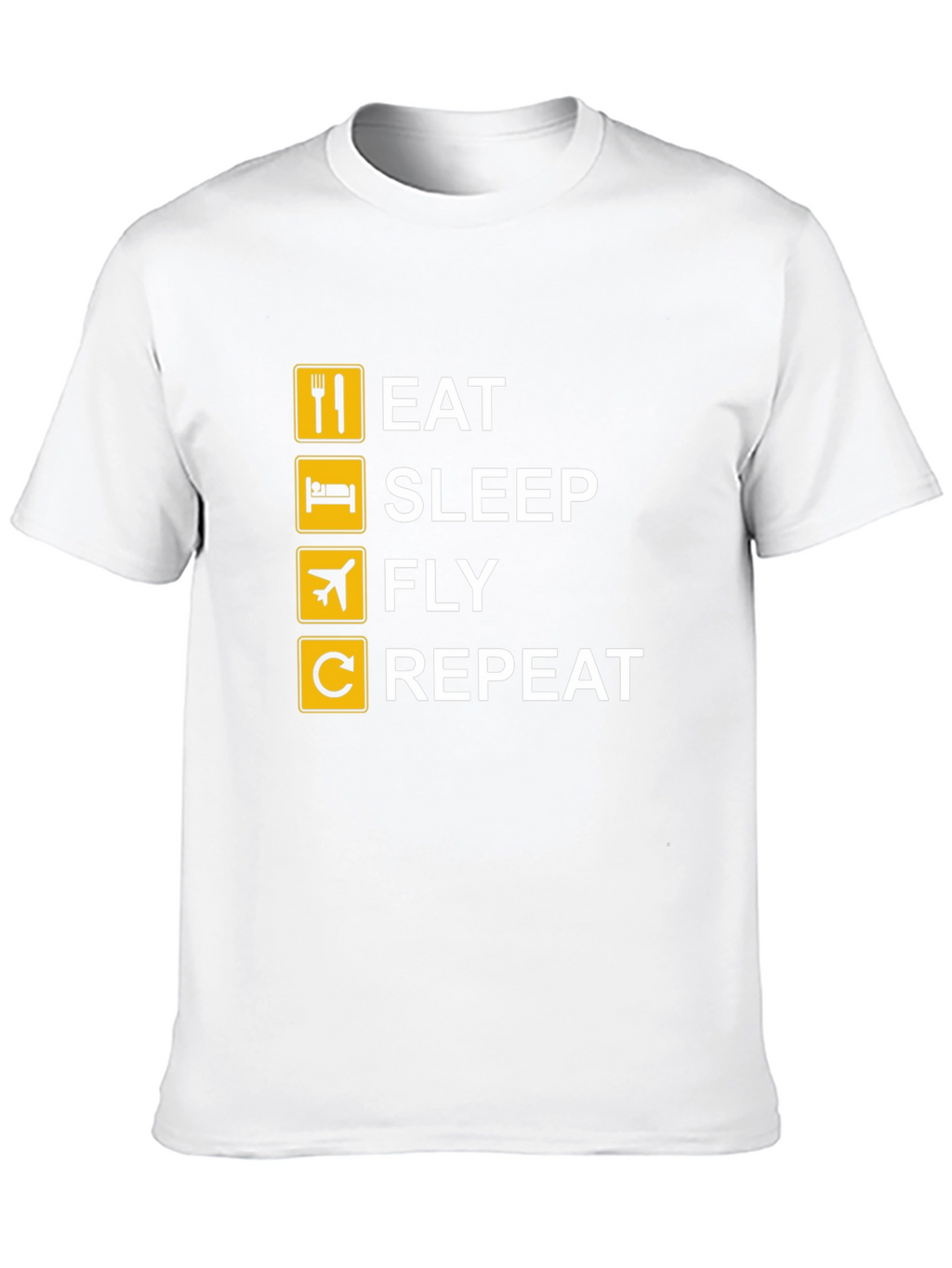 Eat Sleep Fly Repeat T-Shirt - Black