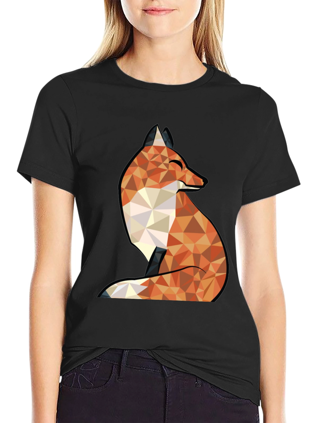 Geometric Fox Graphic Tee - Stylish & Unique Design