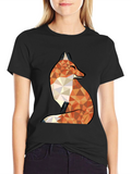 Geometric Fox Graphic Tee - Stylish & Unique Design