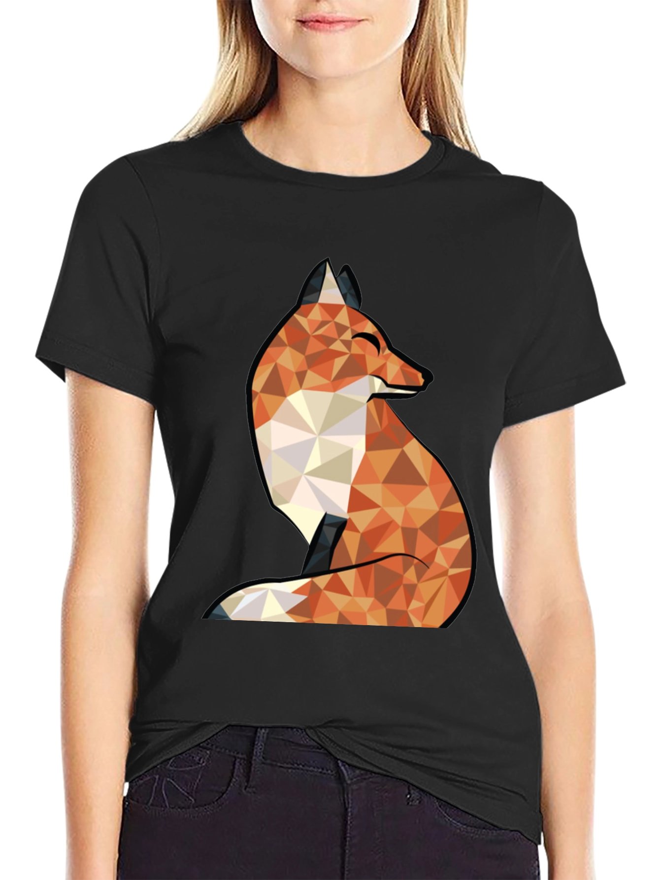 Geometric Fox Graphic Tee - Stylish & Unique Design