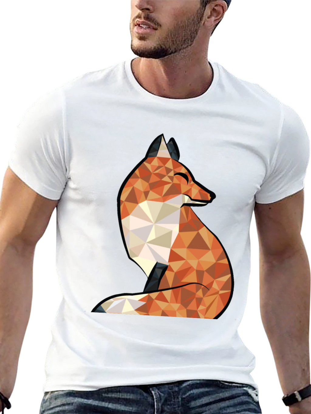 Geometric Fox Graphic Tee - Stylish & Unique Design