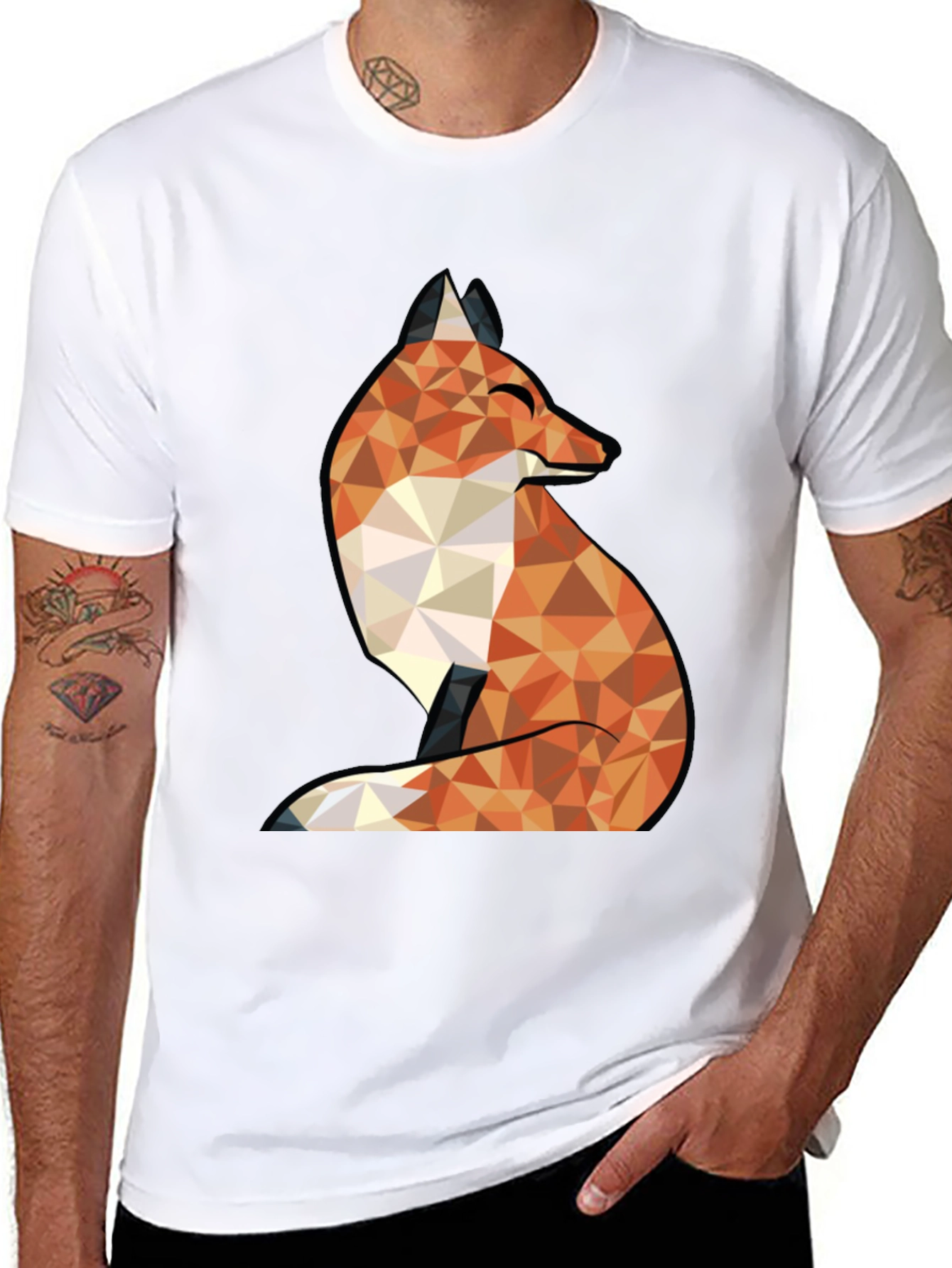 Geometric Fox Graphic Tee - Stylish & Unique Design