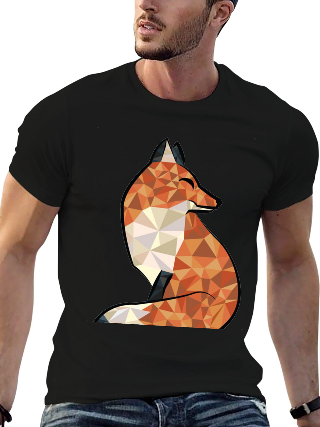 Geometric Fox Graphic Tee - Stylish & Unique Design
