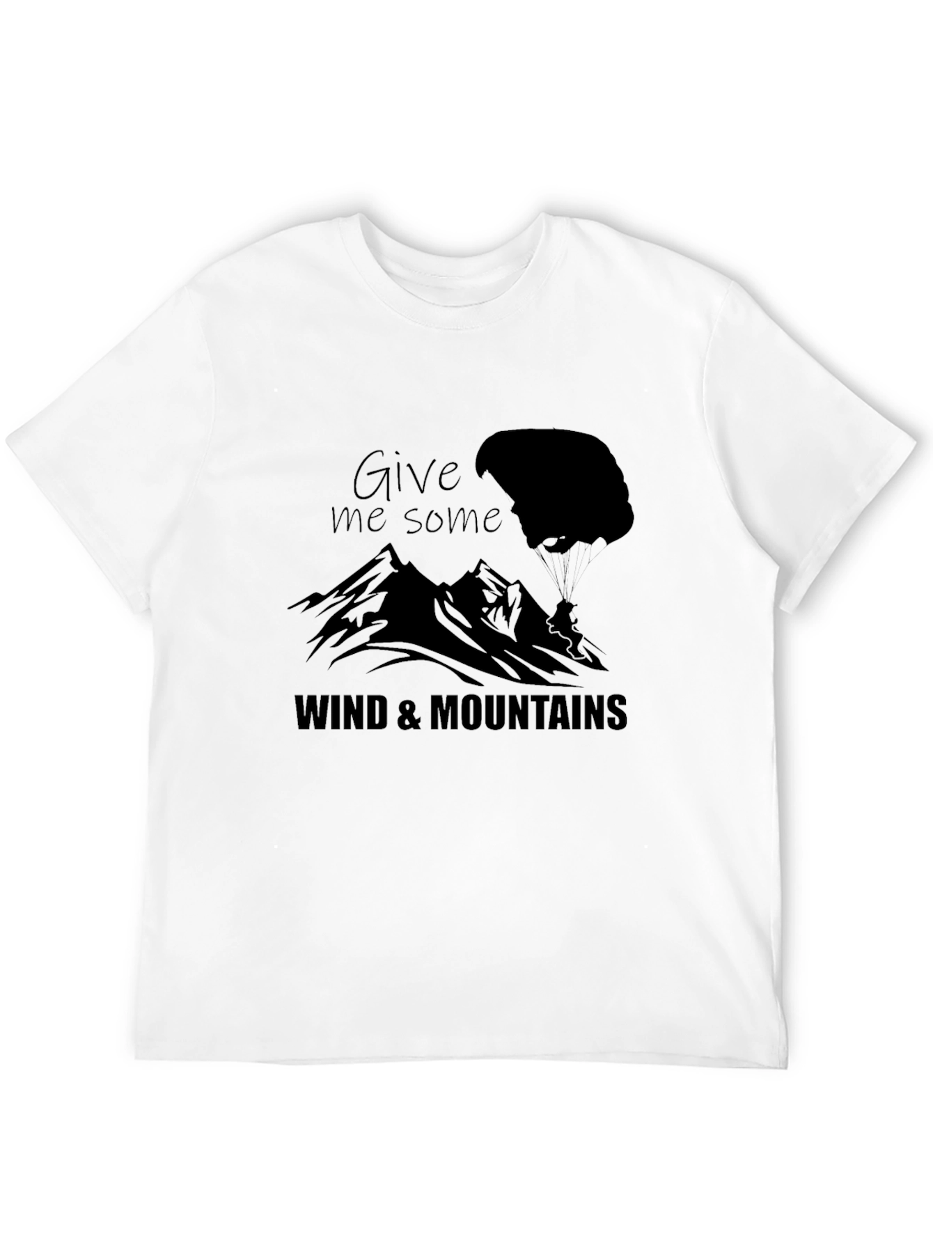 Mens Black Wind & Mountains Graphic Tee
