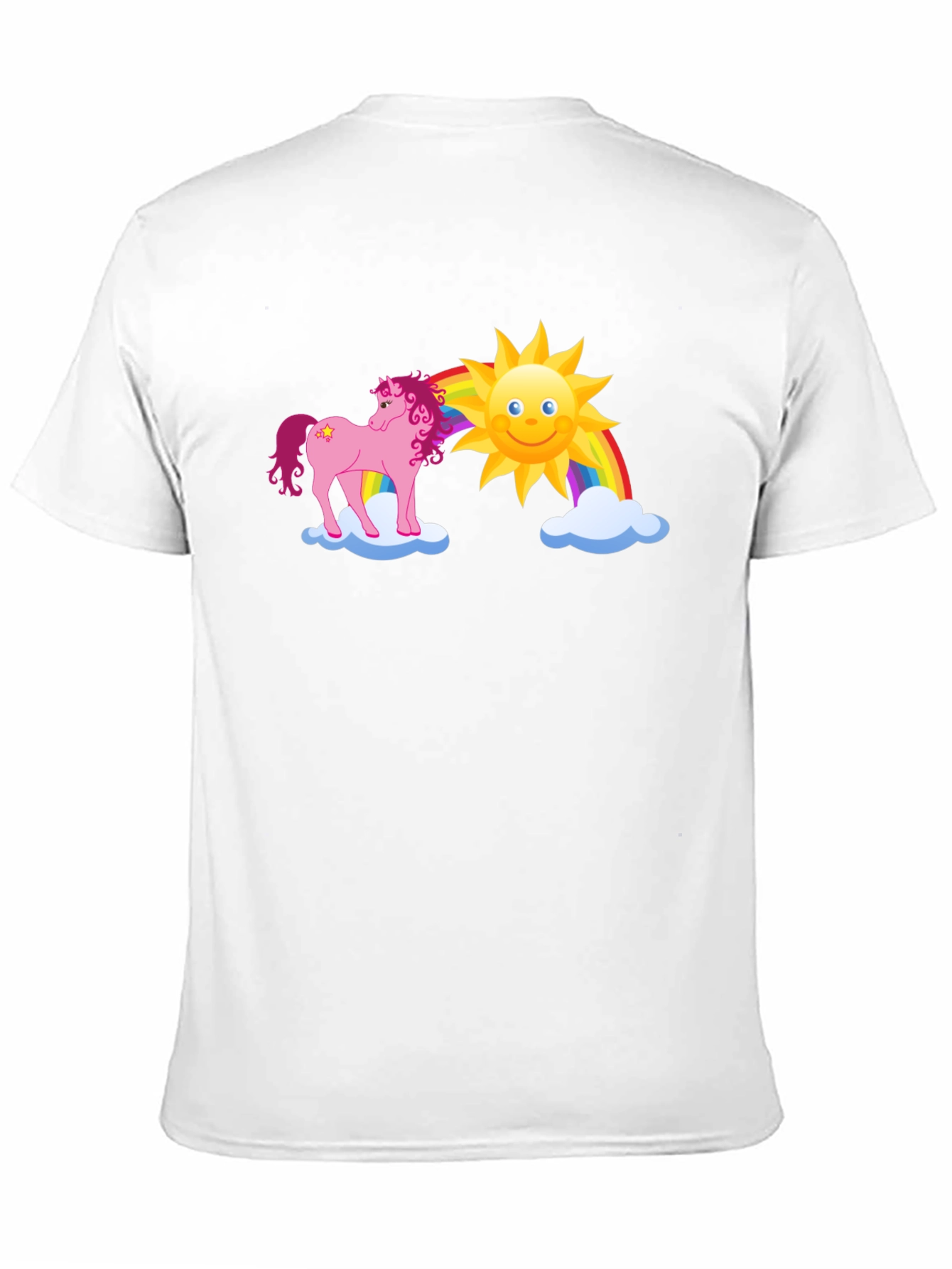 Unicorn Rainbow Graphic Tee - Black Cotton T-Shirt