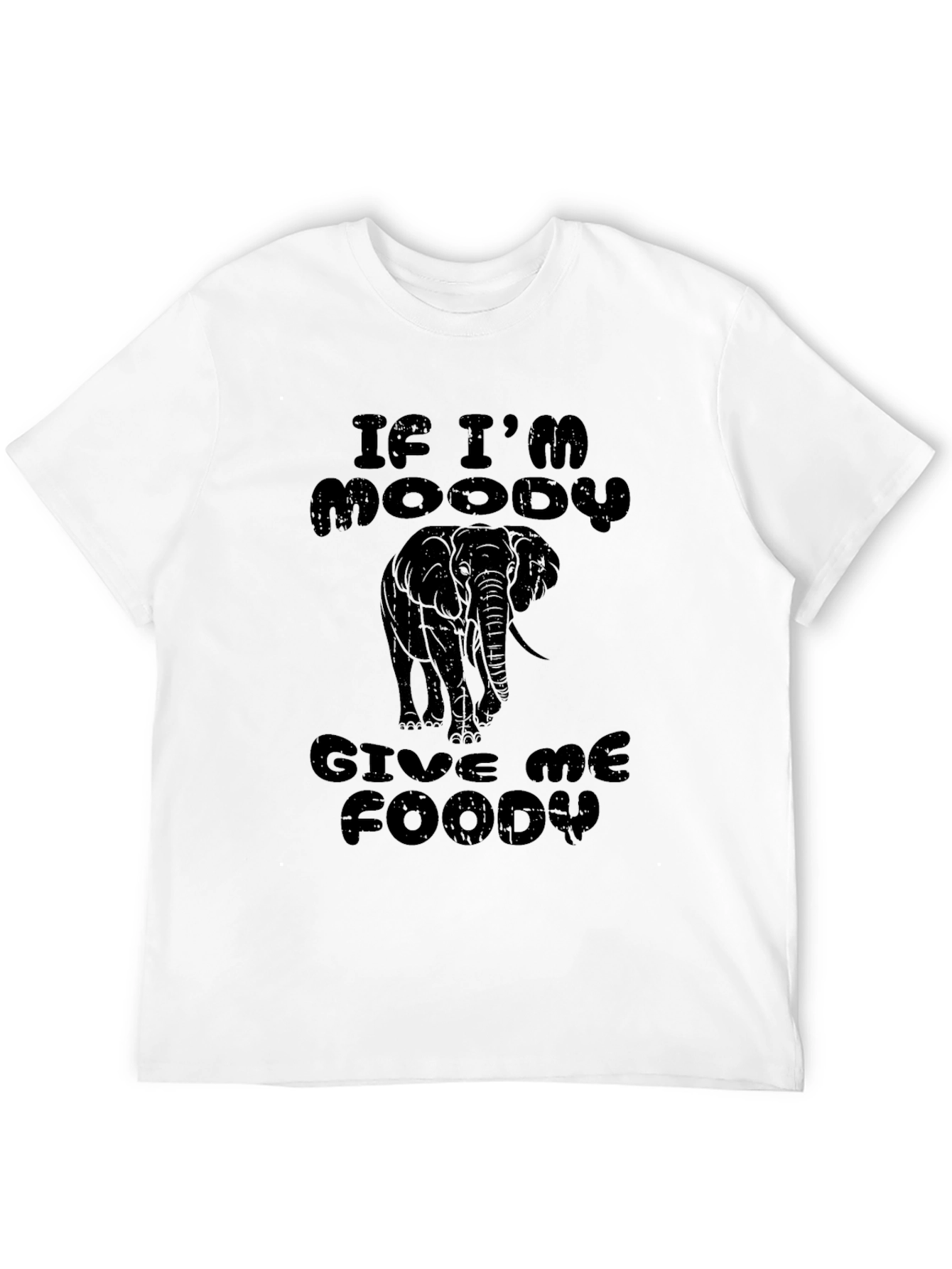 Moody Elephant Graphic Print Mens Tee
