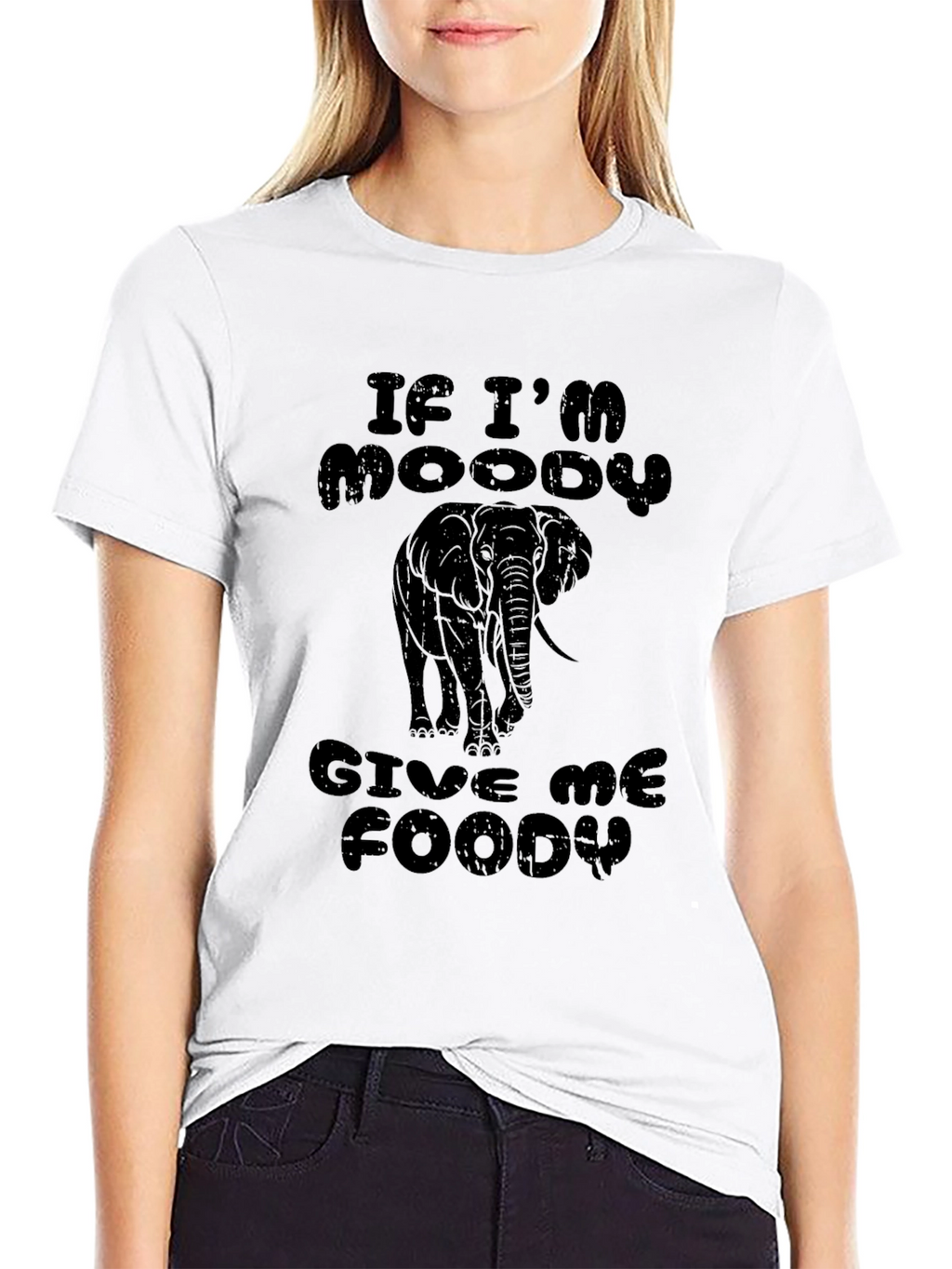Moody Elephant Graphic Print Mens Tee