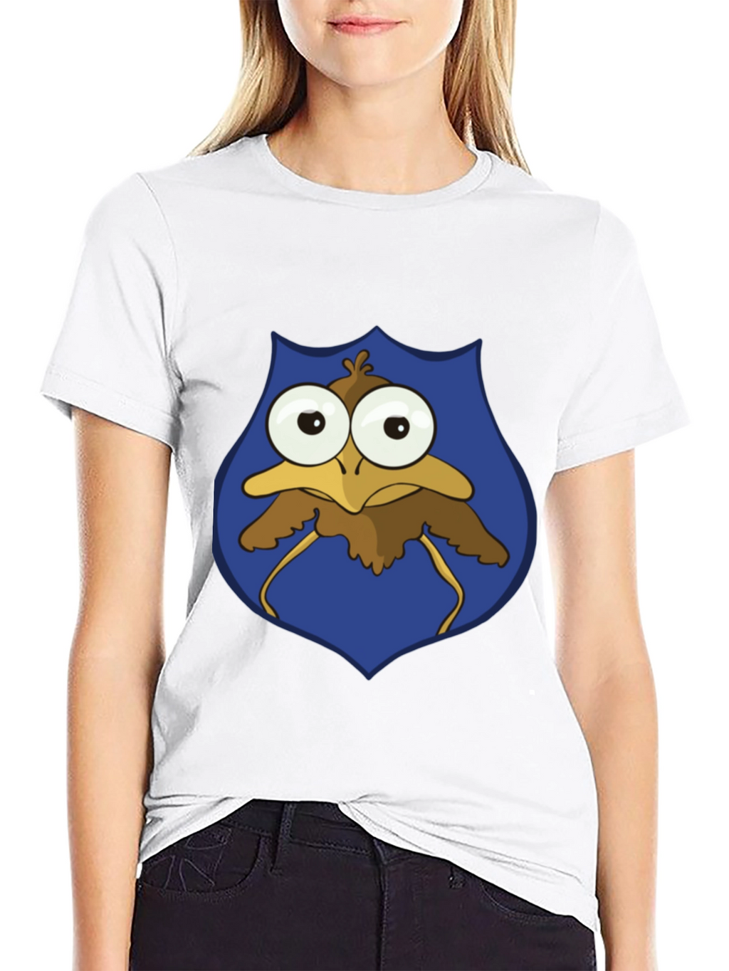 Funny Cartoon Bird T-Shirt - Googly Eyes Graphic Tee