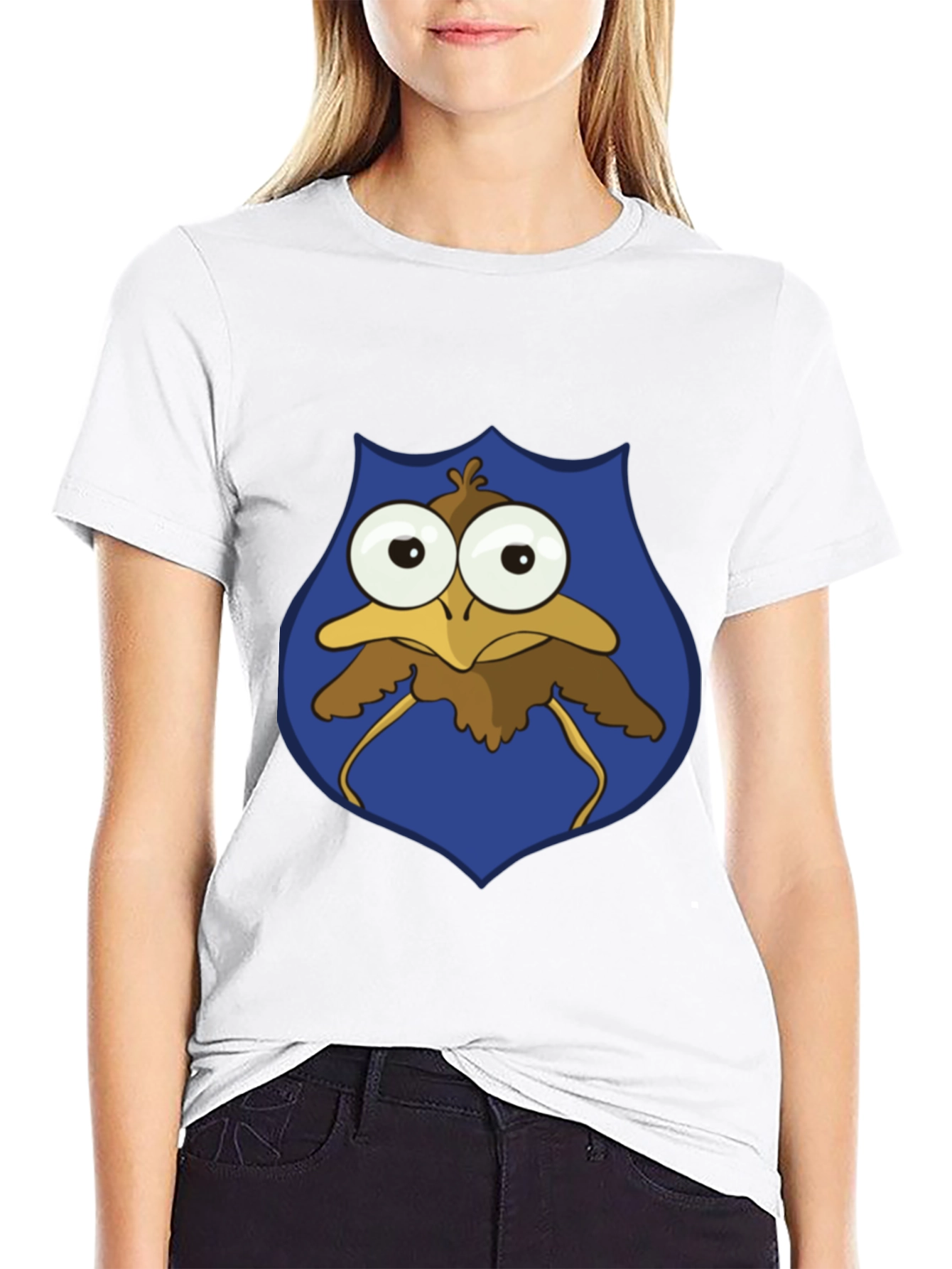 Funny Cartoon Bird T-Shirt - Googly Eyes Graphic Tee