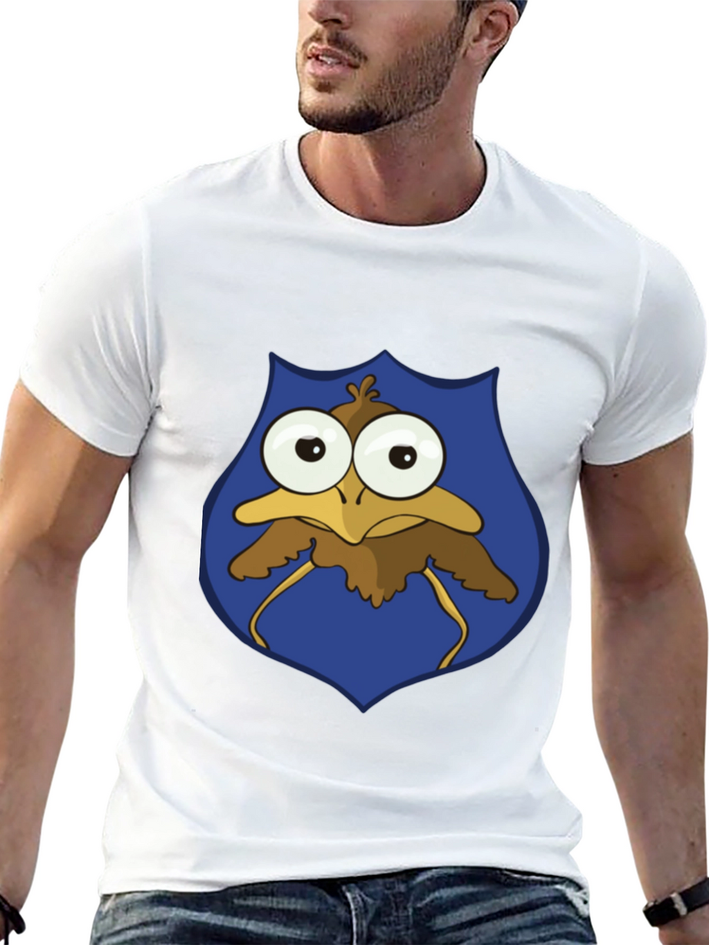 Funny Cartoon Bird T-Shirt - Googly Eyes Graphic Tee