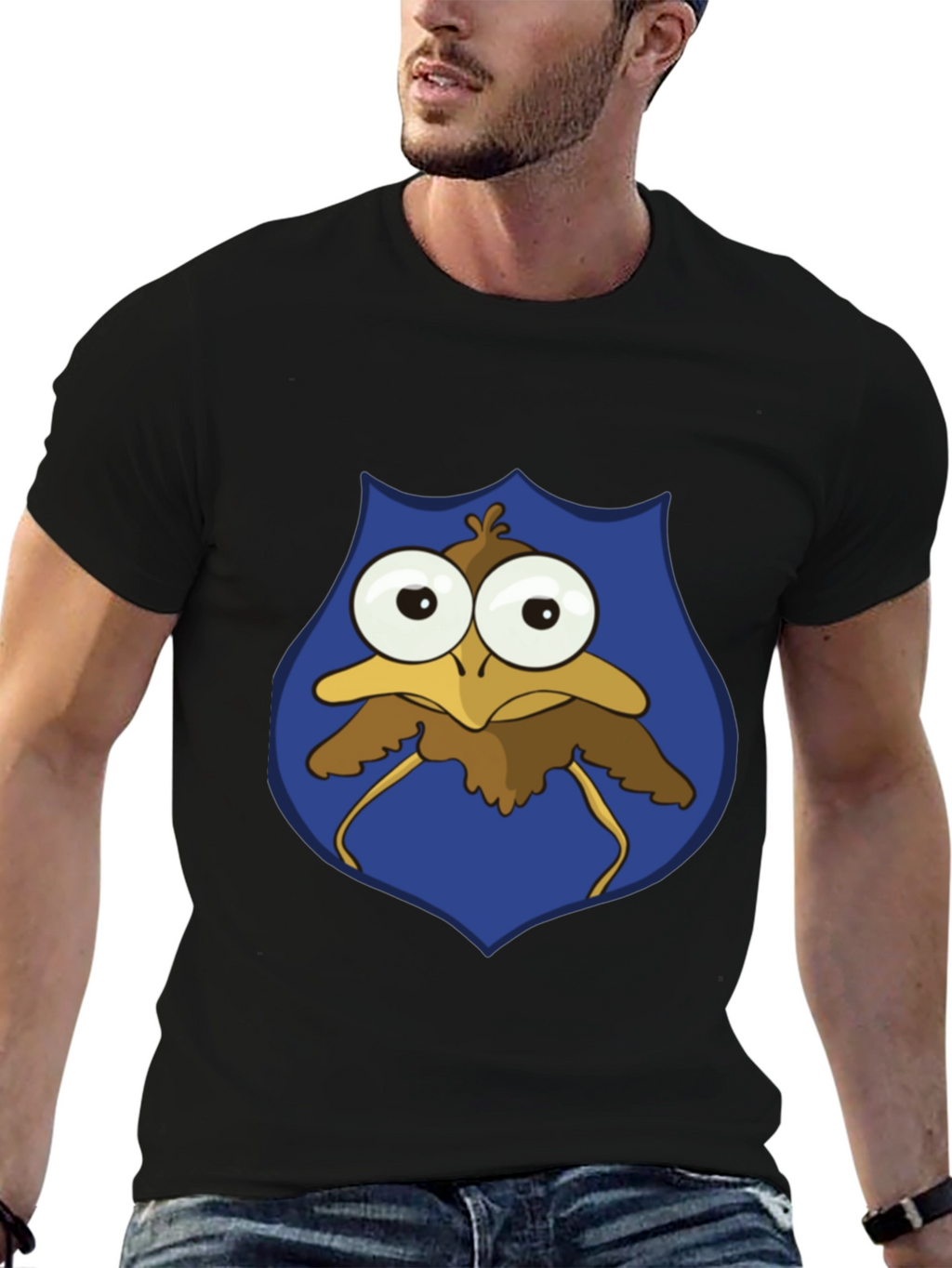 Funny Cartoon Bird T-Shirt - Googly Eyes Graphic Tee