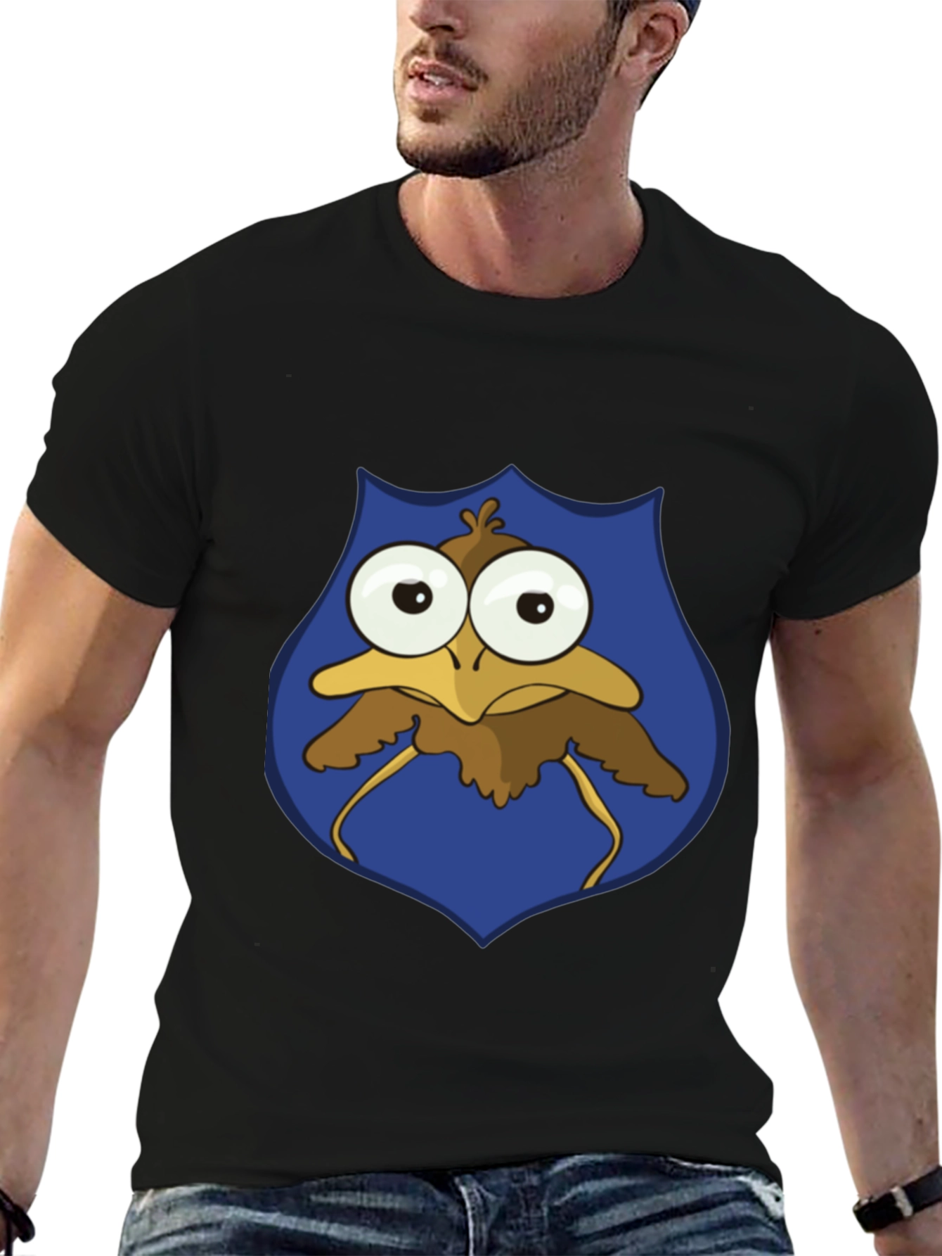 Funny Cartoon Bird T-Shirt - Googly Eyes Graphic Tee
