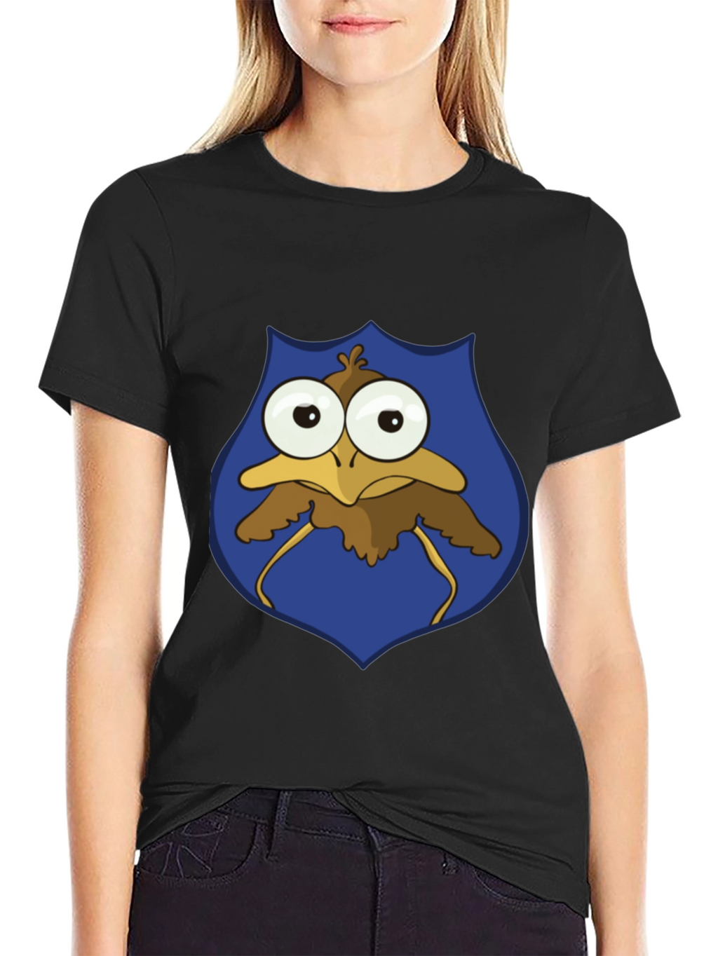 Funny Cartoon Bird T-Shirt - Googly Eyes Graphic Tee