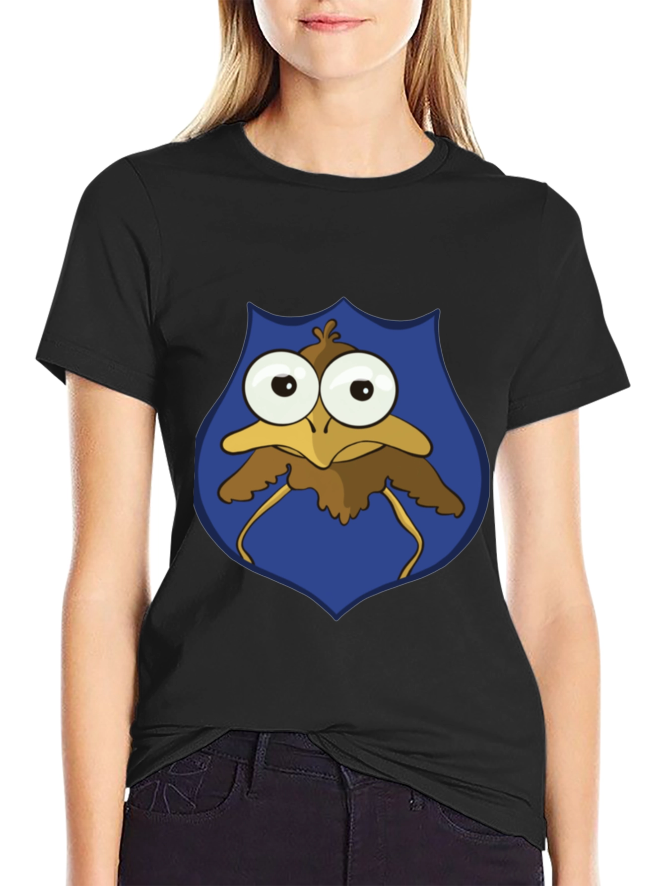 Funny Cartoon Bird T-Shirt - Googly Eyes Graphic Tee