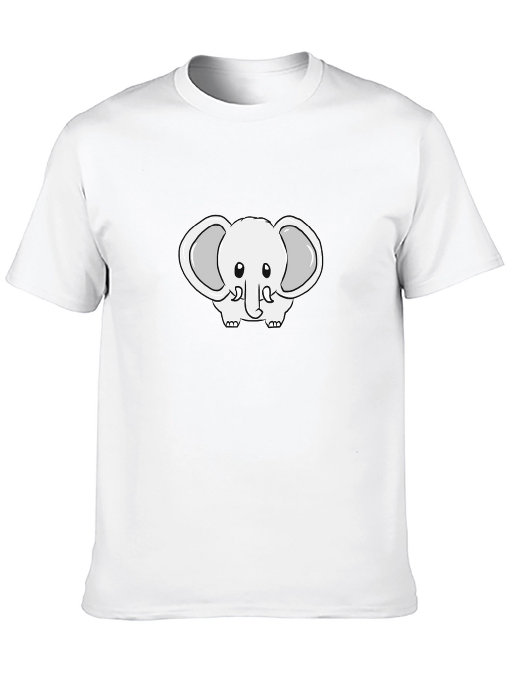 Cute Cartoon Elephant Black T-Shirt