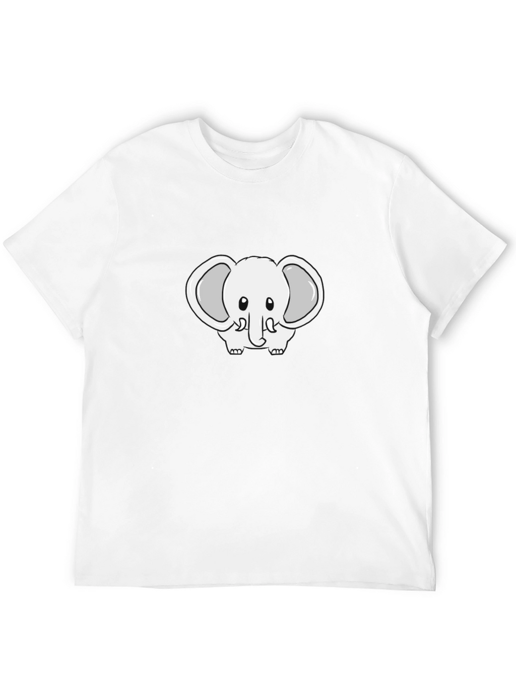 Cute Cartoon Elephant Black T-Shirt