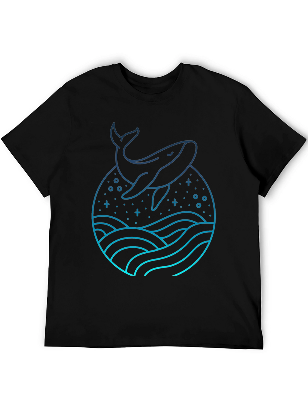 Whale Graphic Tee - Black Cotton Blend
