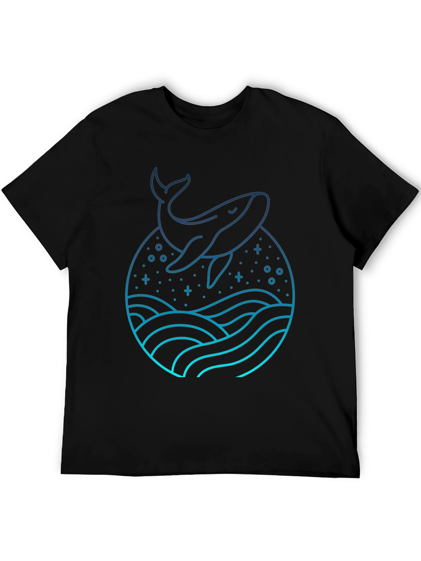 Whale Graphic Tee - Black Cotton Blend