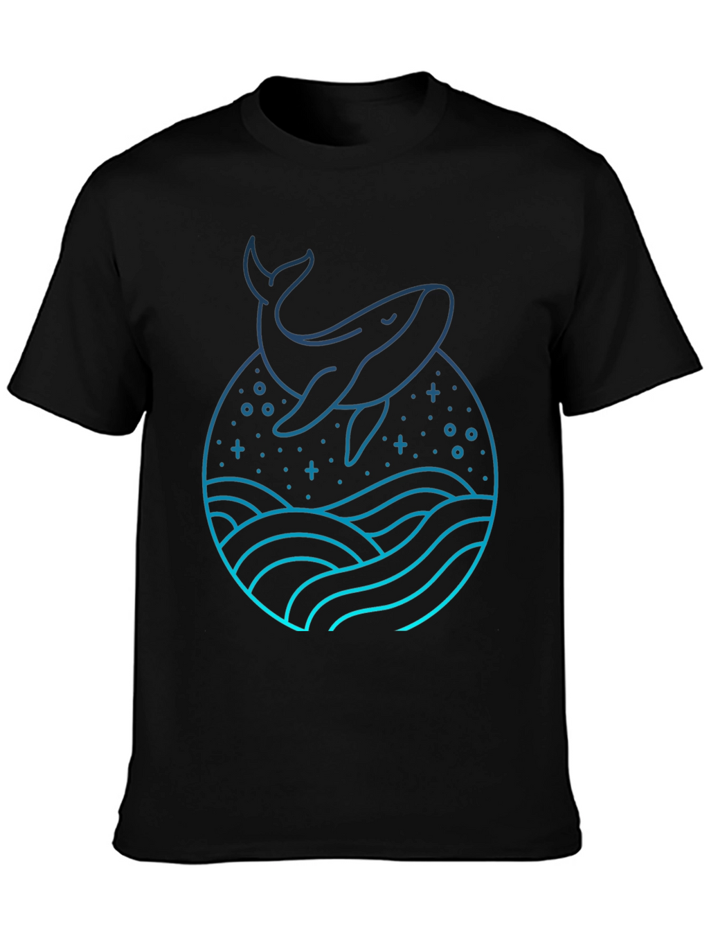 Whale Graphic Tee - Black Cotton Blend