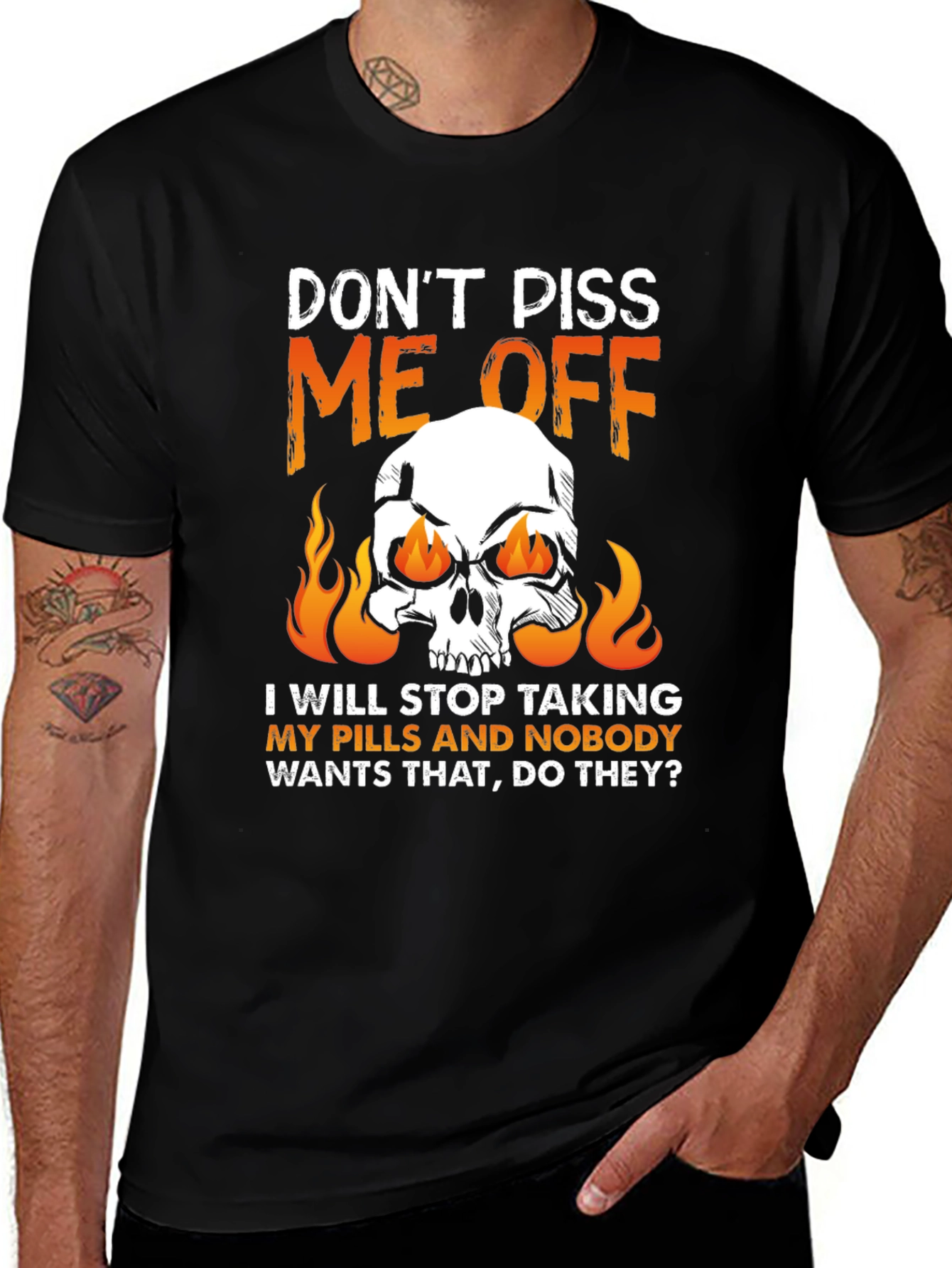 Dont Piss Me Off Skull Graphic Tee