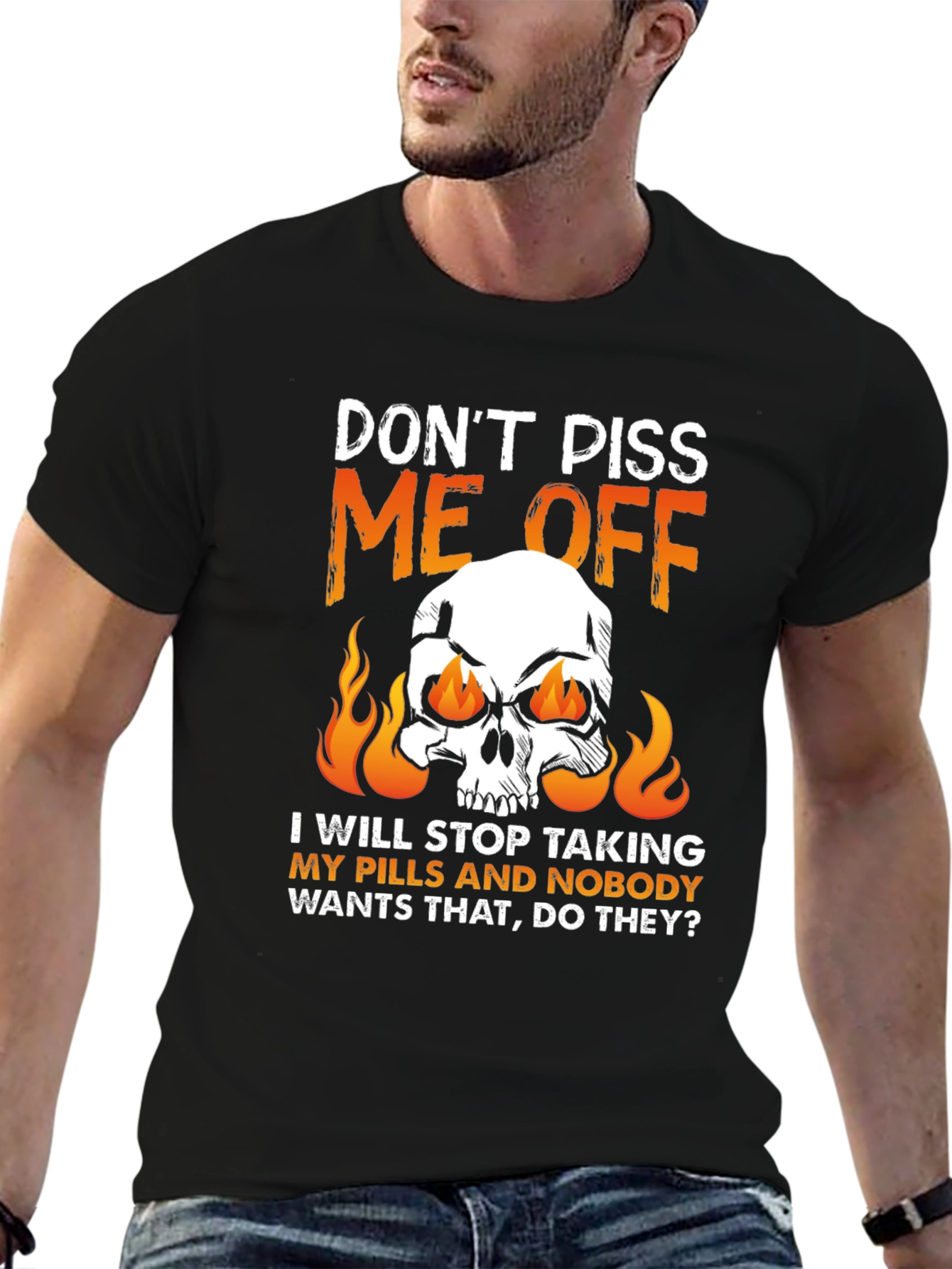 Dont Piss Me Off Skull Graphic Tee