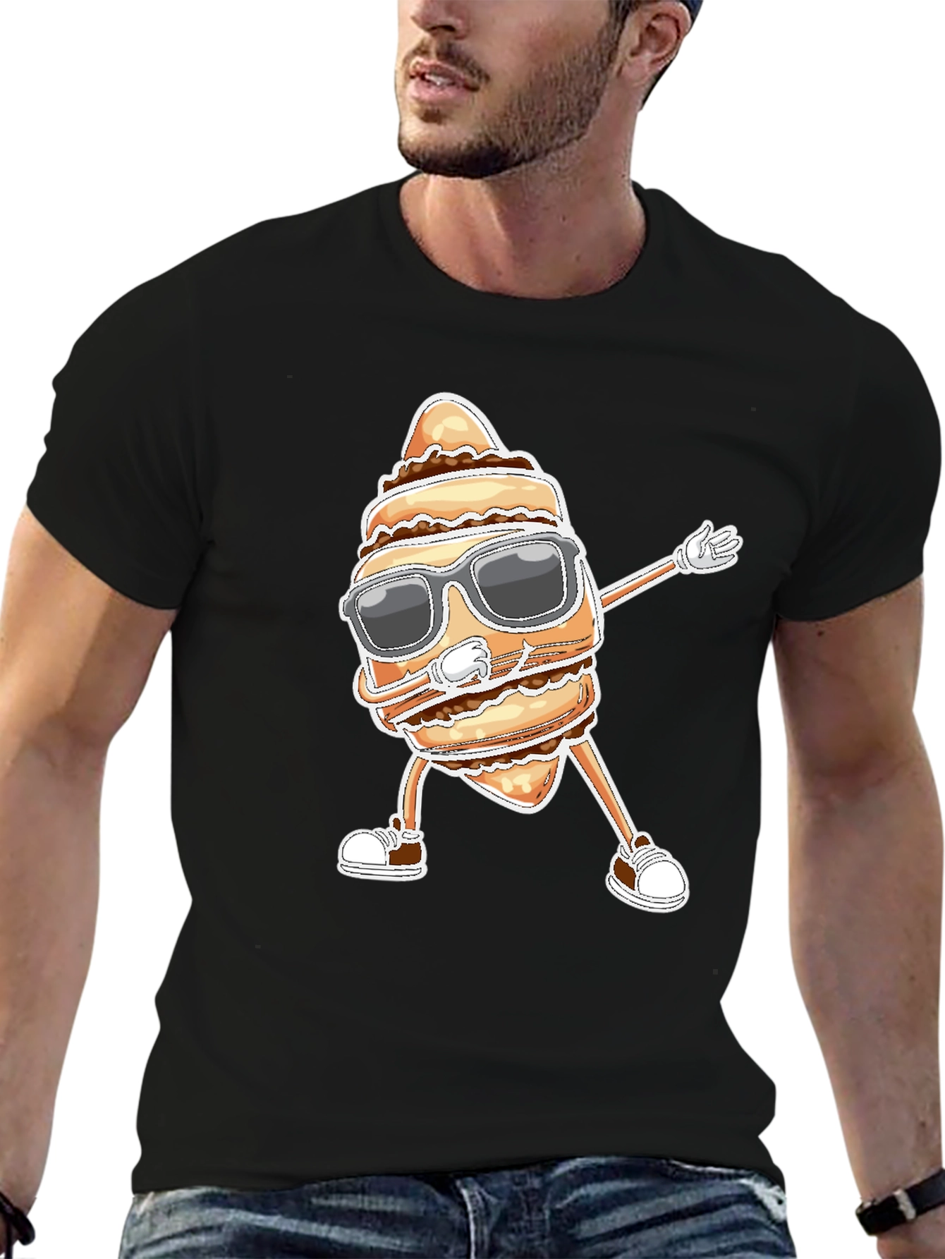 Dabbing Pastry Funny Graphic T-Shirt