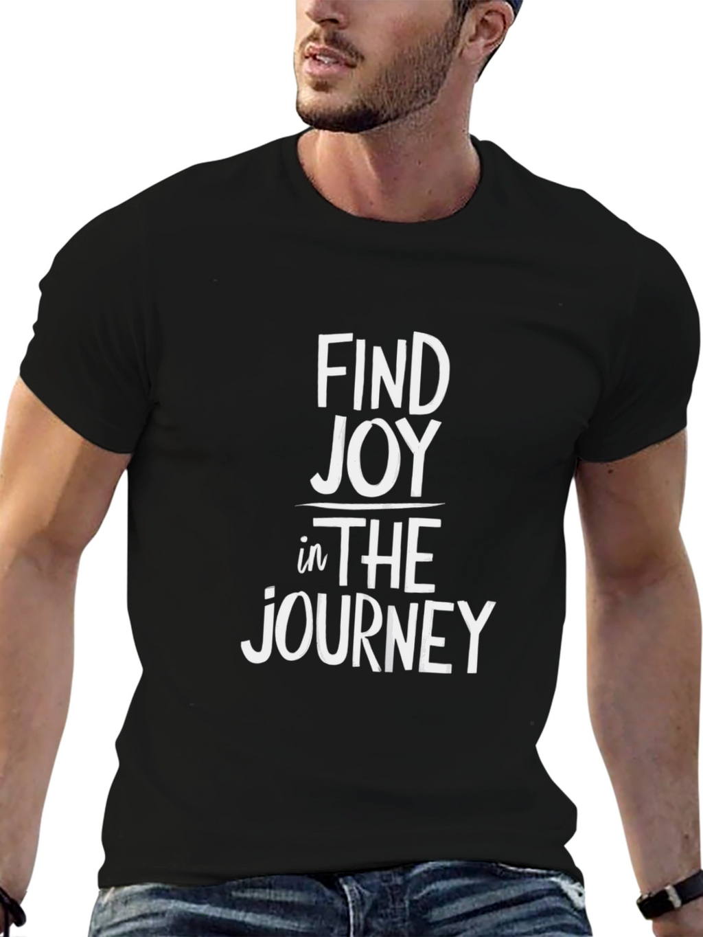 Find Joy in the Journey Black Graphic Tee
