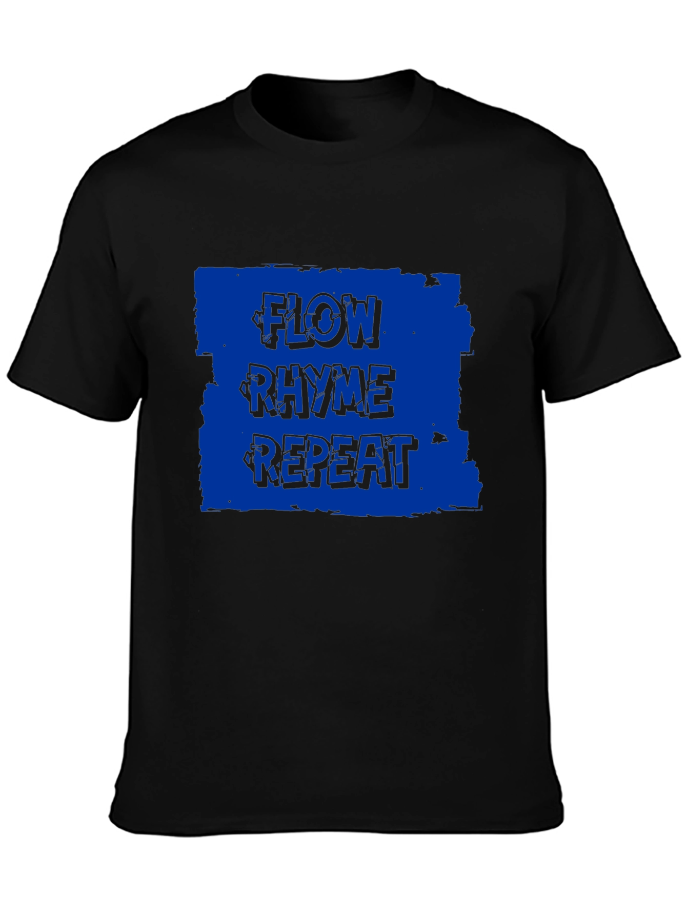 Flow Rhyme Repeat Graphic Tee - Black Cotton T-Shirt