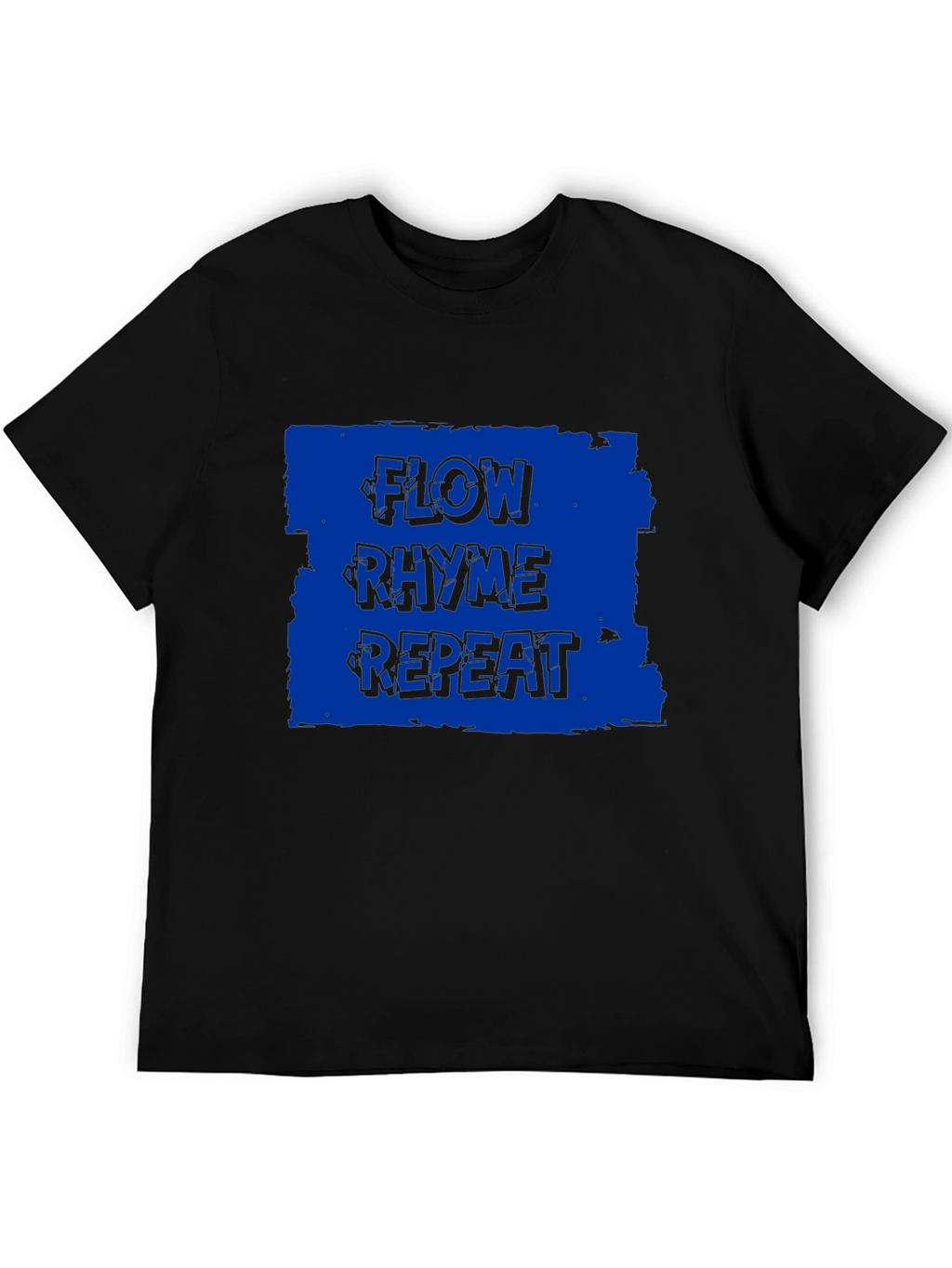 Flow Rhyme Repeat Graphic Tee - Black Cotton T-Shirt
