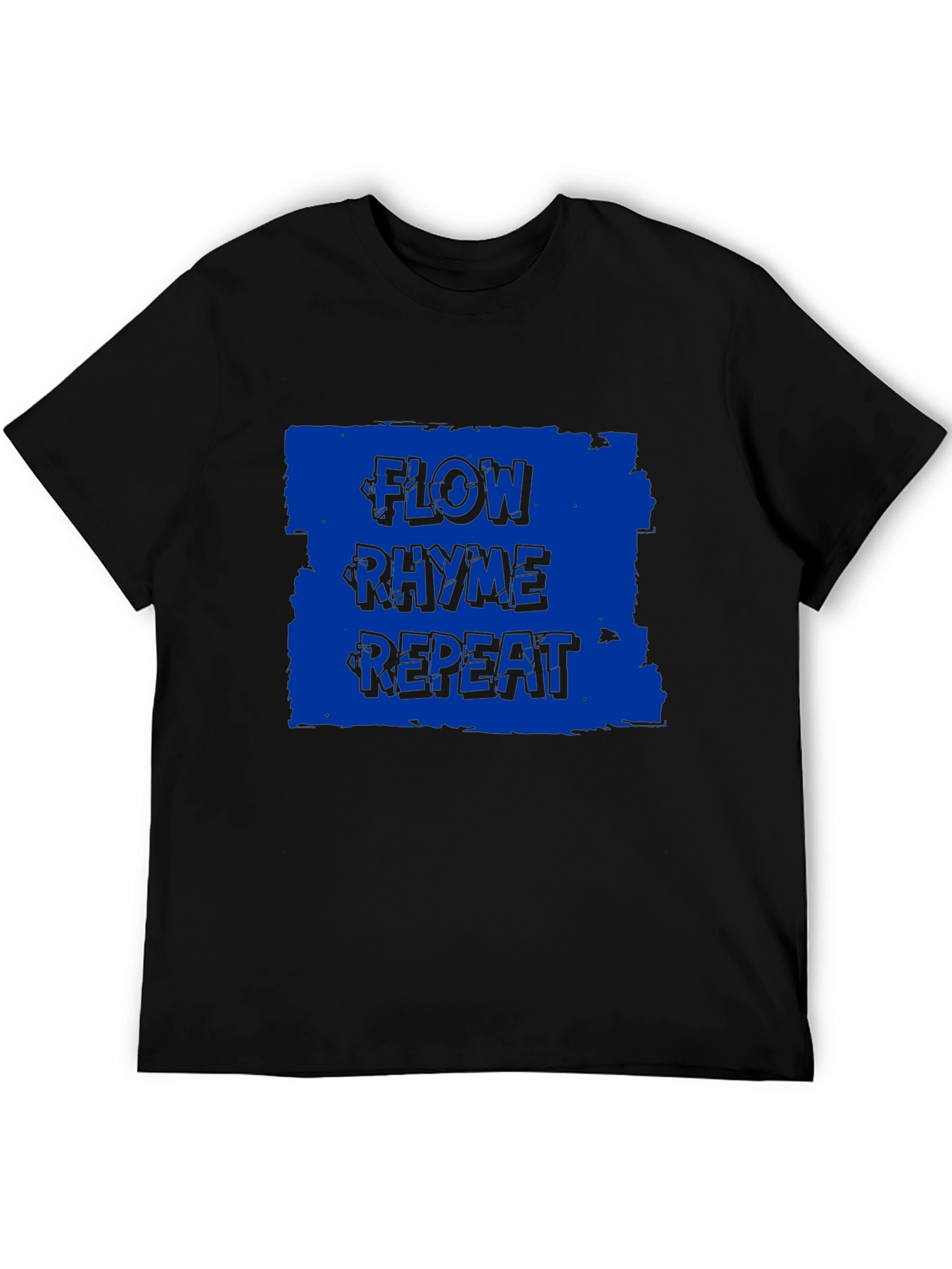 Flow Rhyme Repeat Graphic Tee - Black Cotton T-Shirt